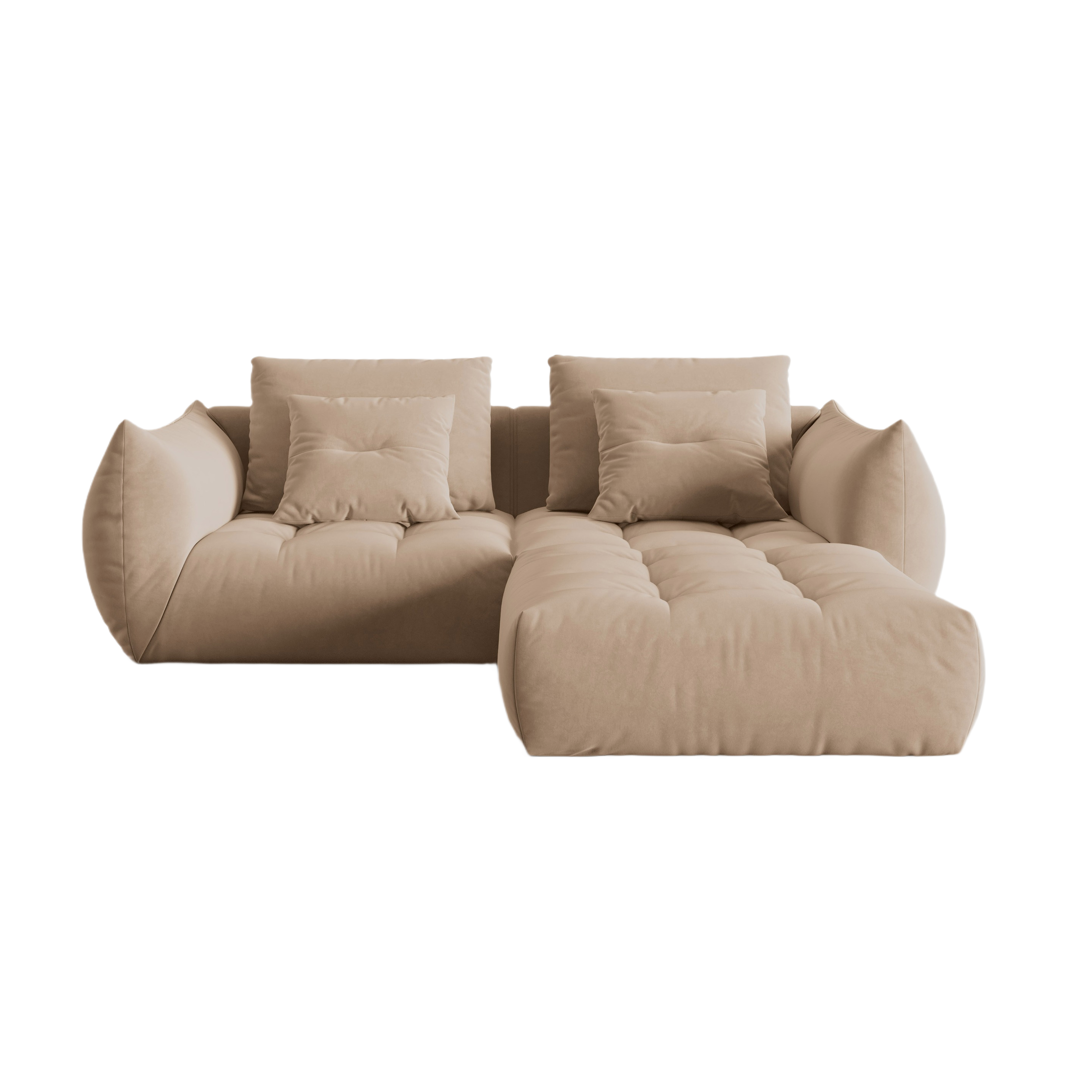 Velvet Modular Sofa, "Bloom", 3 Seats, Sand, 232x216x95
Made in Europe