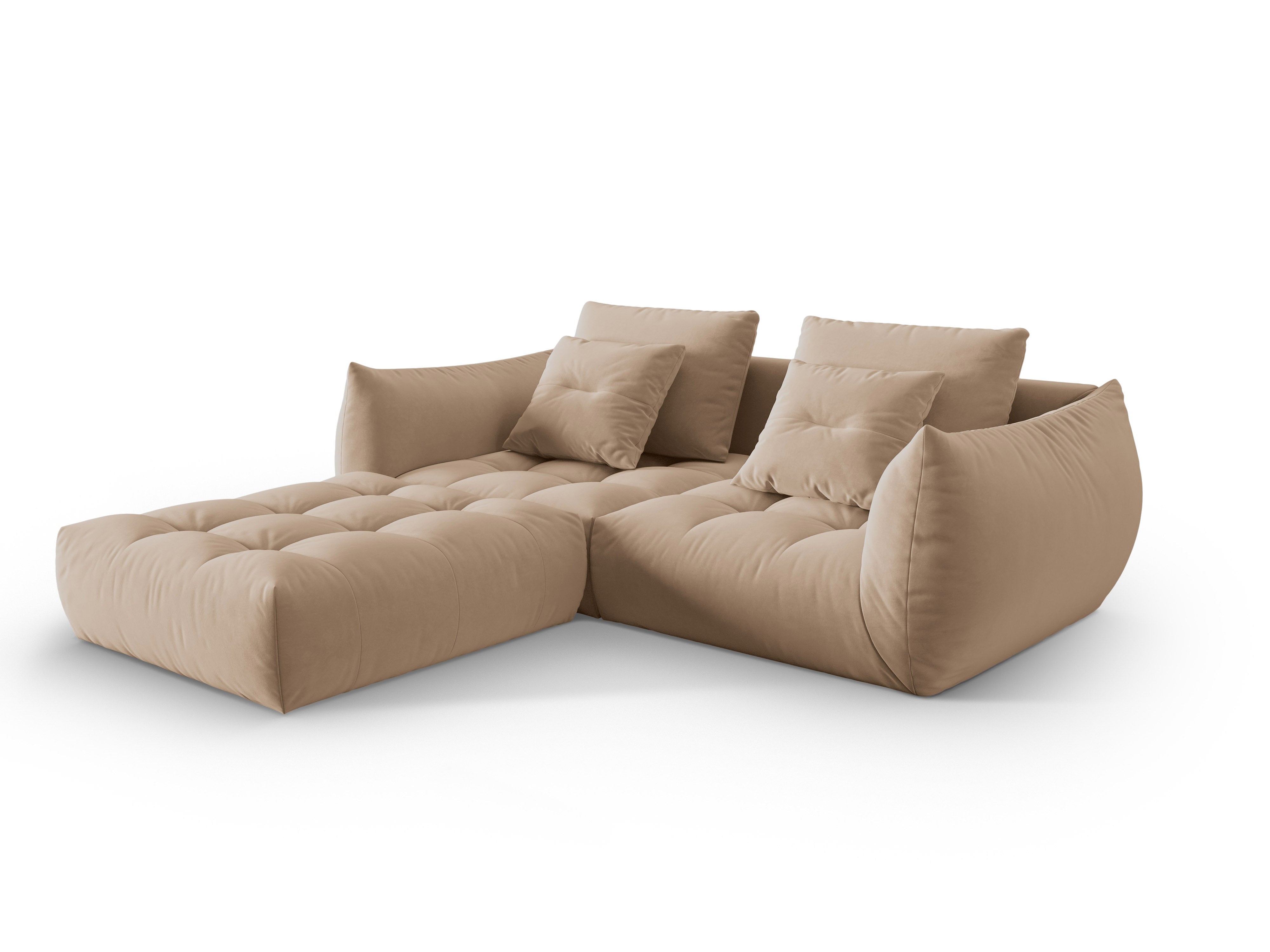 Velvet Modular Sofa, "Bloom", 3 Seats, Sand, 232x216x95
Made in Europe