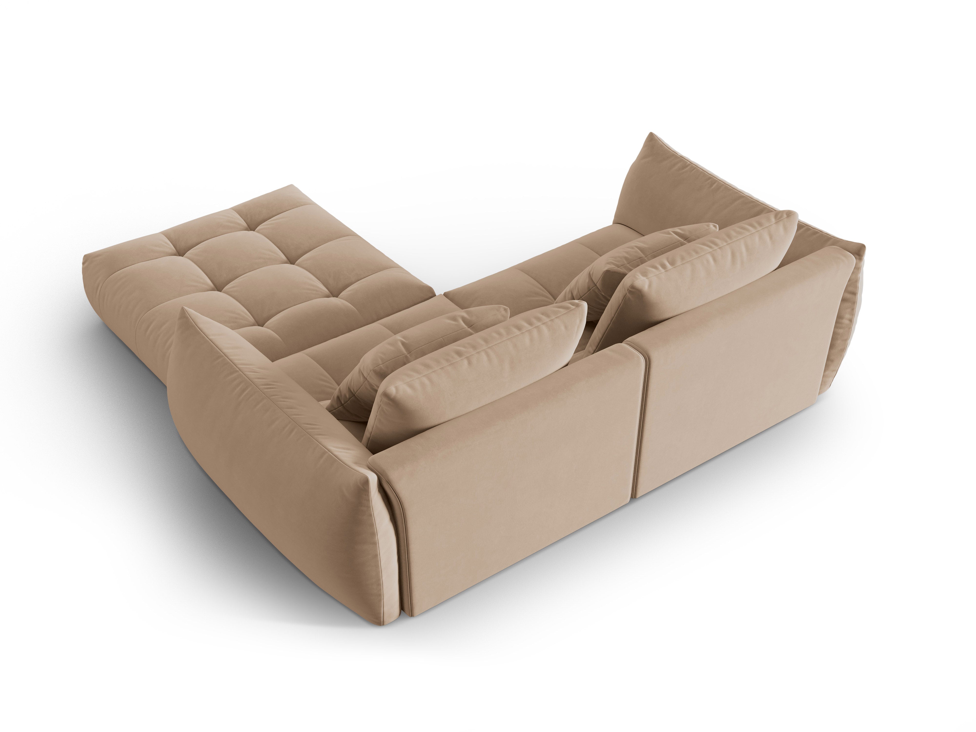 Velvet Modular Sofa, "Bloom", 3 Seats, Sand, 232x216x95
Made in Europe