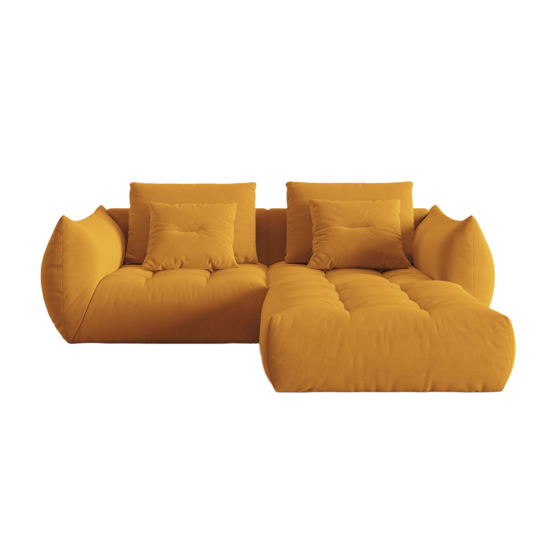Velvet Modular Sofa, "Bloom", 3 Seats, Yellow, 232x216x95
Made in Europe