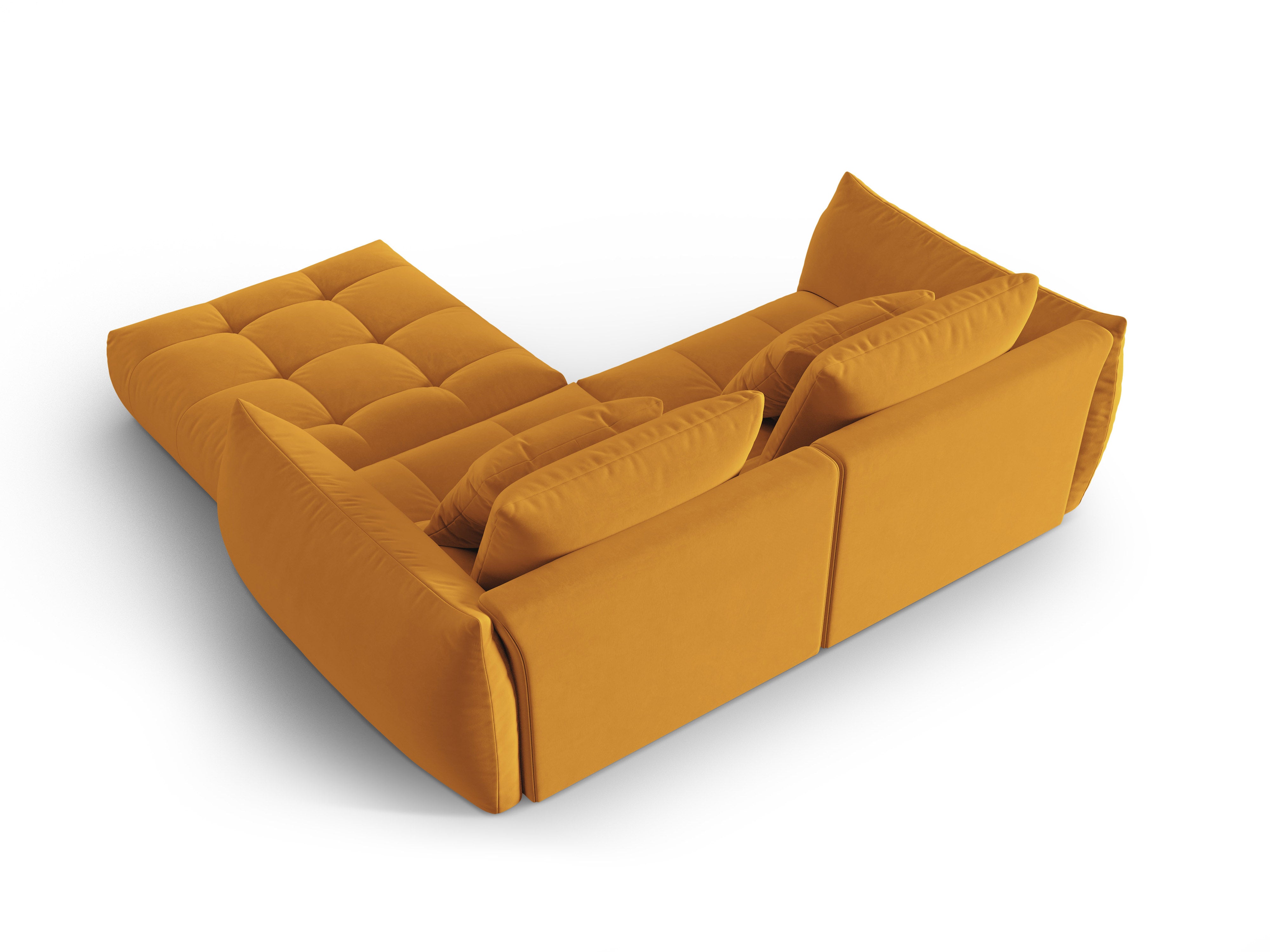 Velvet Modular Sofa, "Bloom", 3 Seats, Yellow, 232x216x95
Made in Europe