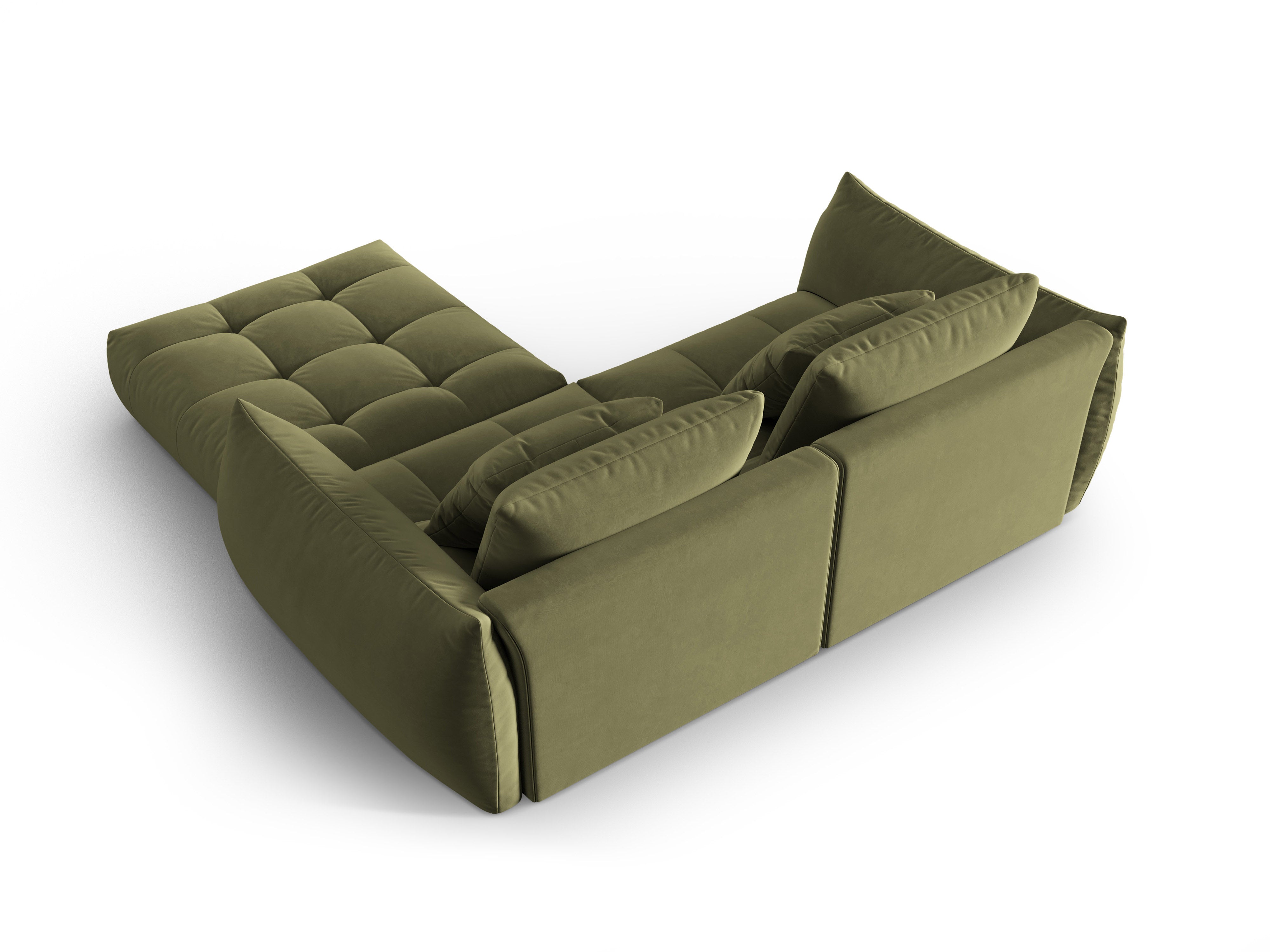 Velvet Modular Sofa, "Bloom", 3 Seats, Light Green, 232x216x95
Made in Europe