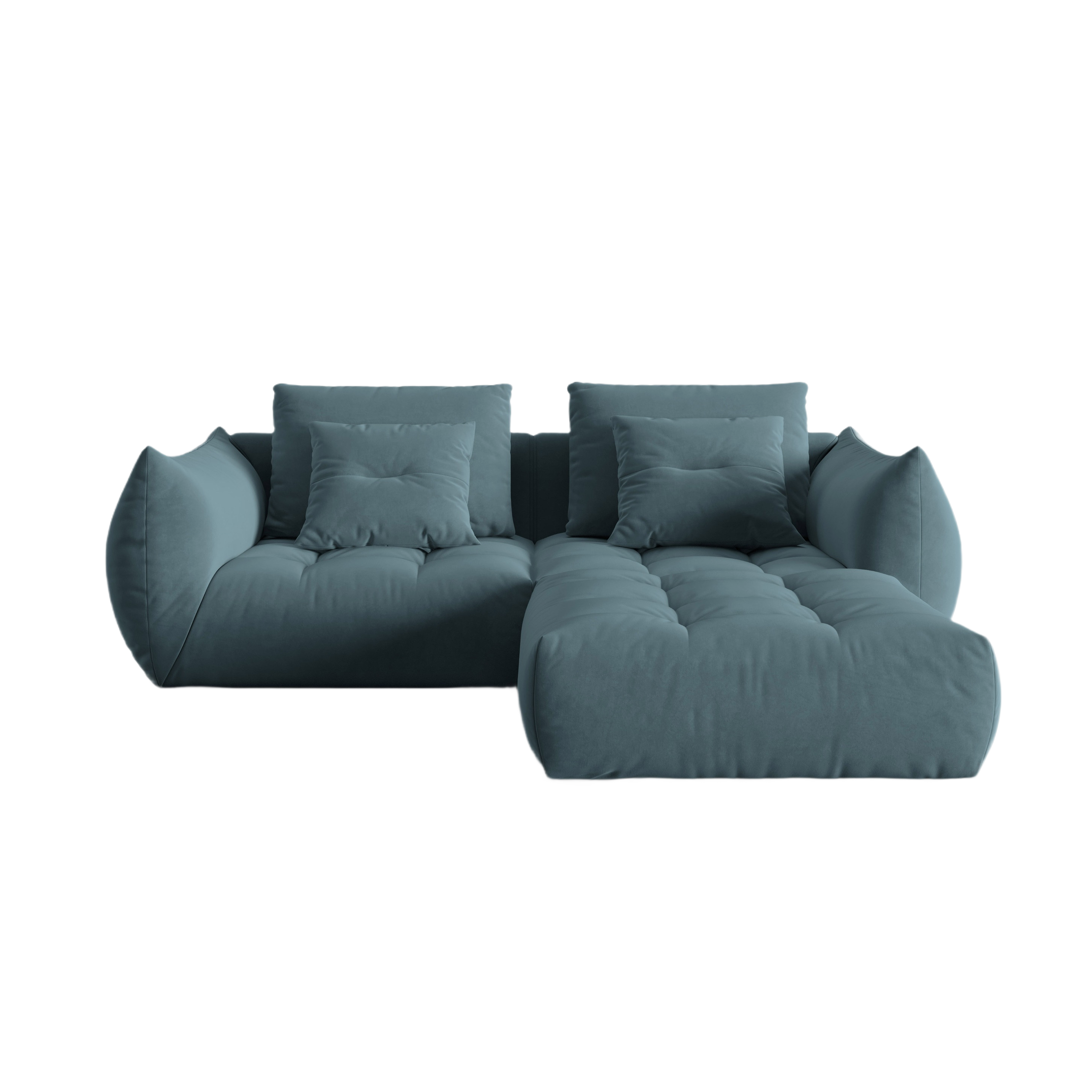 Velvet Modular Sofa, "Bloom", 3 Seats, Pastel Blue, 232x216x95
Made in Europe