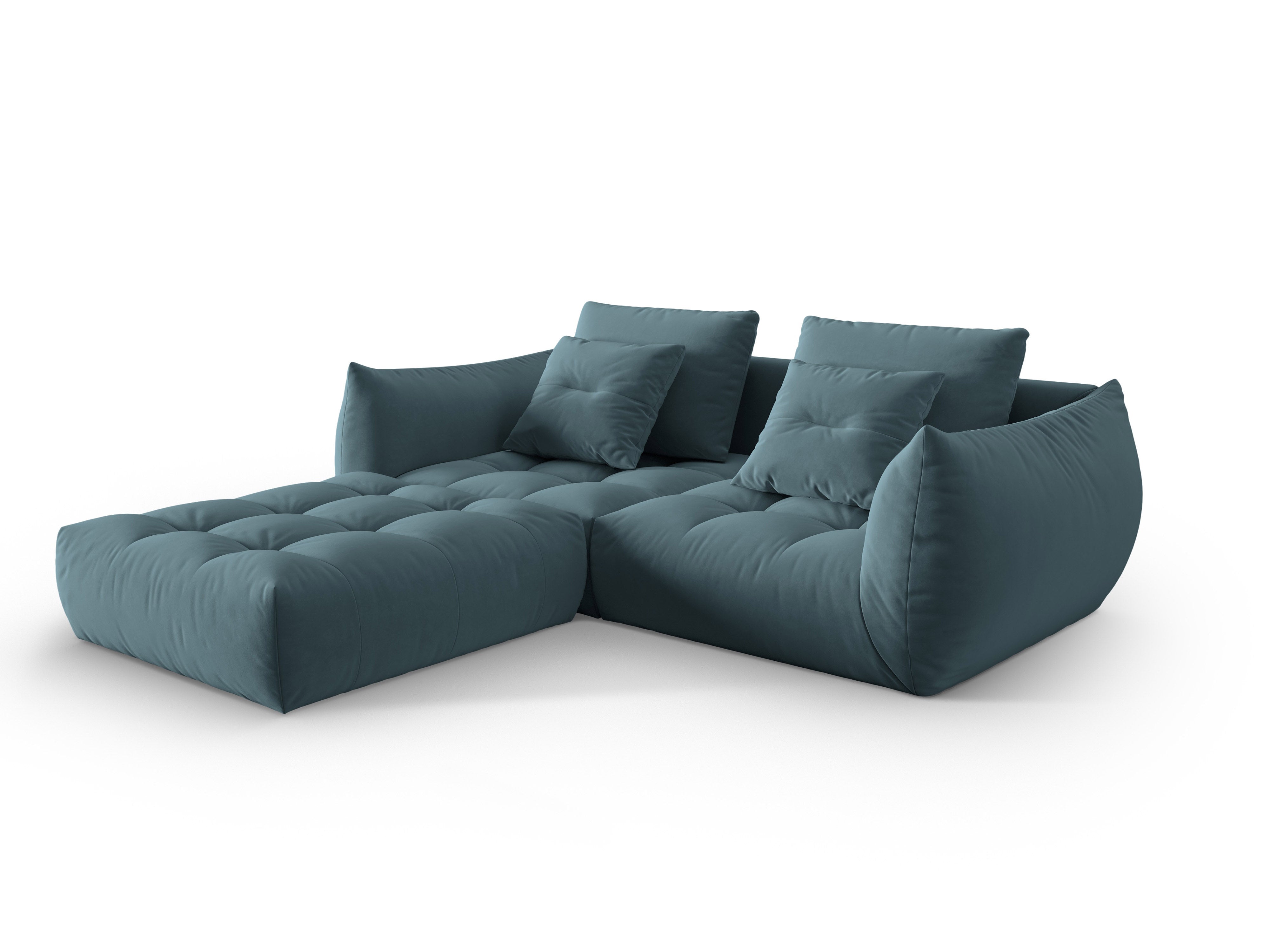 Velvet Modular Sofa, "Bloom", 3 Seats, Pastel Blue, 232x216x95
Made in Europe