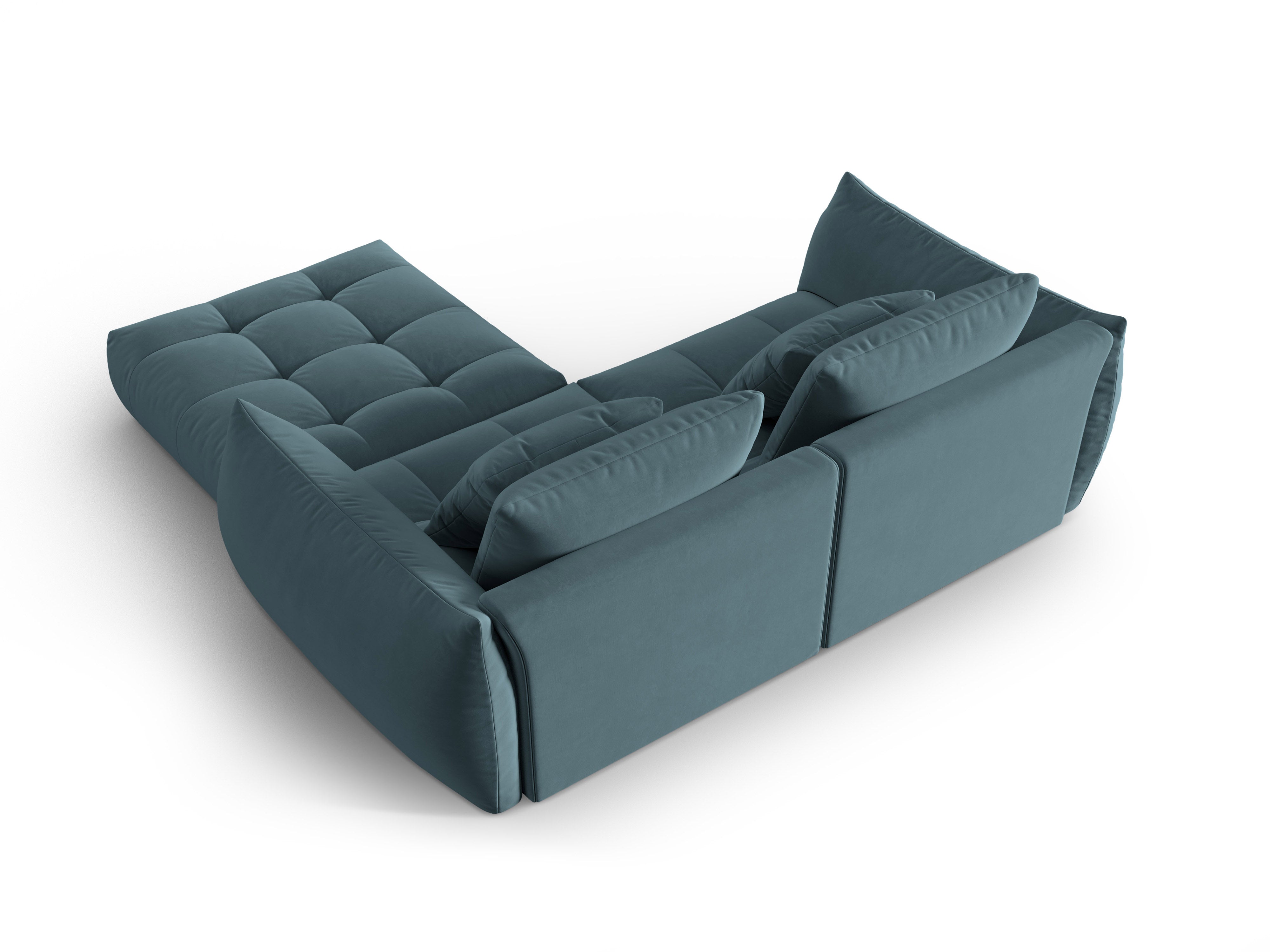 Velvet Modular Sofa, "Bloom", 3 Seats, Pastel Blue, 232x216x95
Made in Europe