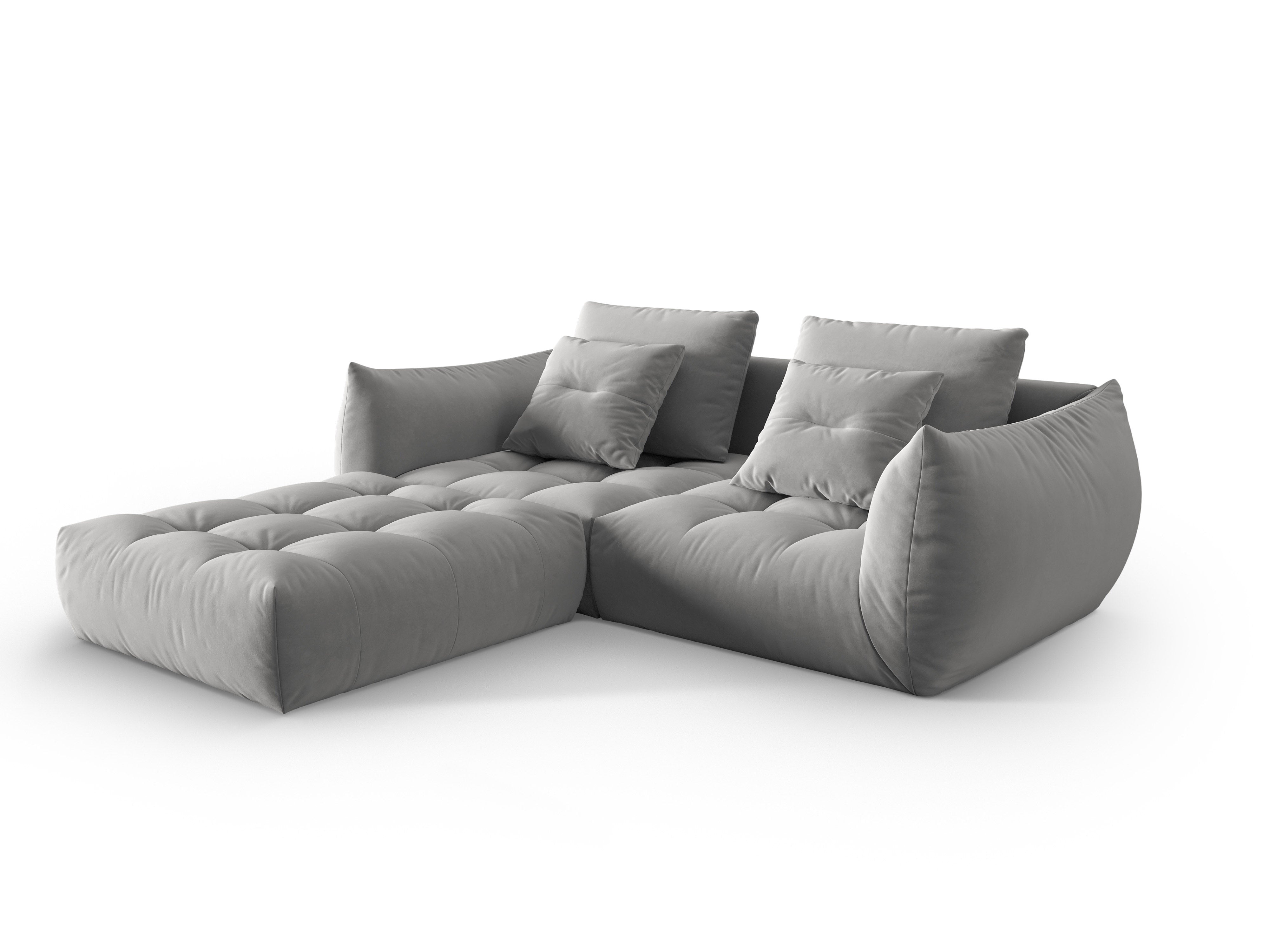 Velvet Modular Sofa, "Bloom", 3 Seats, Gray, 232x216x95
Made in Europe