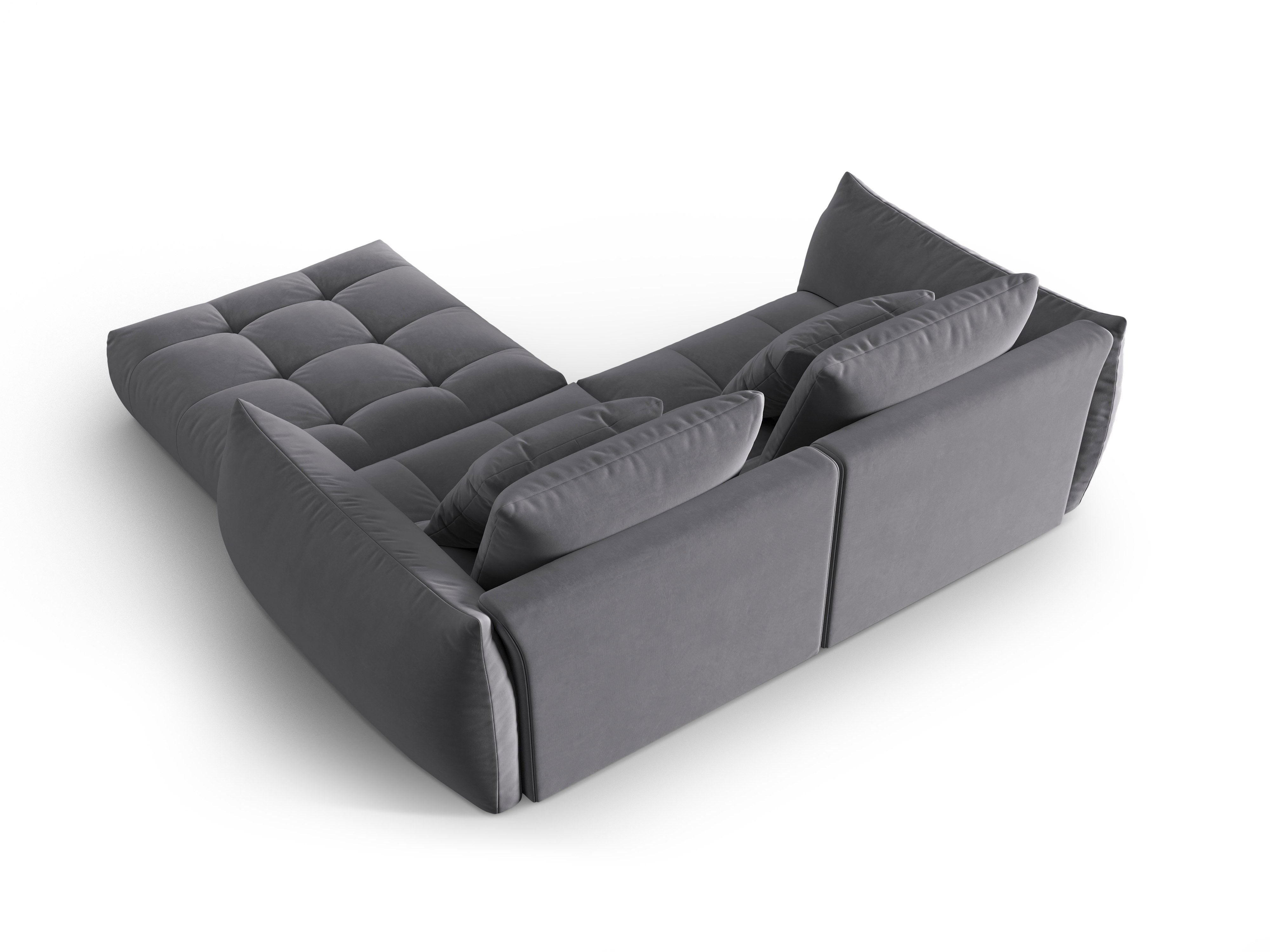 Velvet Modular Sofa, "Bloom", 3 Seats, Dark Gray, 232x216x95
Made in Europe