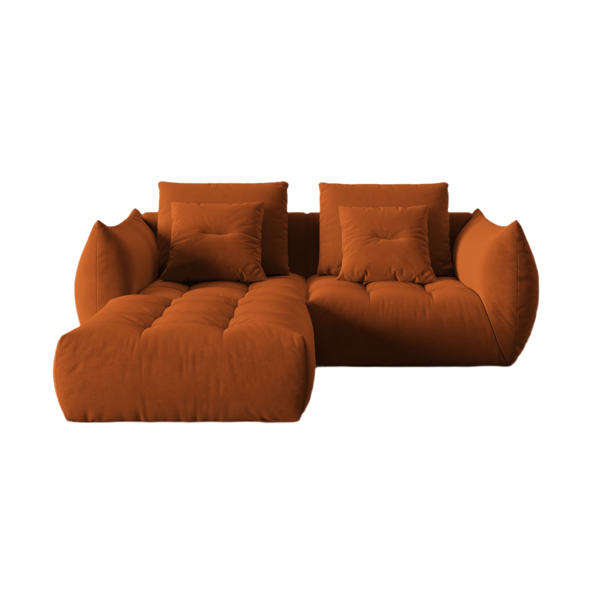 Velvet Modular Sofa, "Bloom", 3 Seats, Terracotta, 232x216x95
Made in Europe