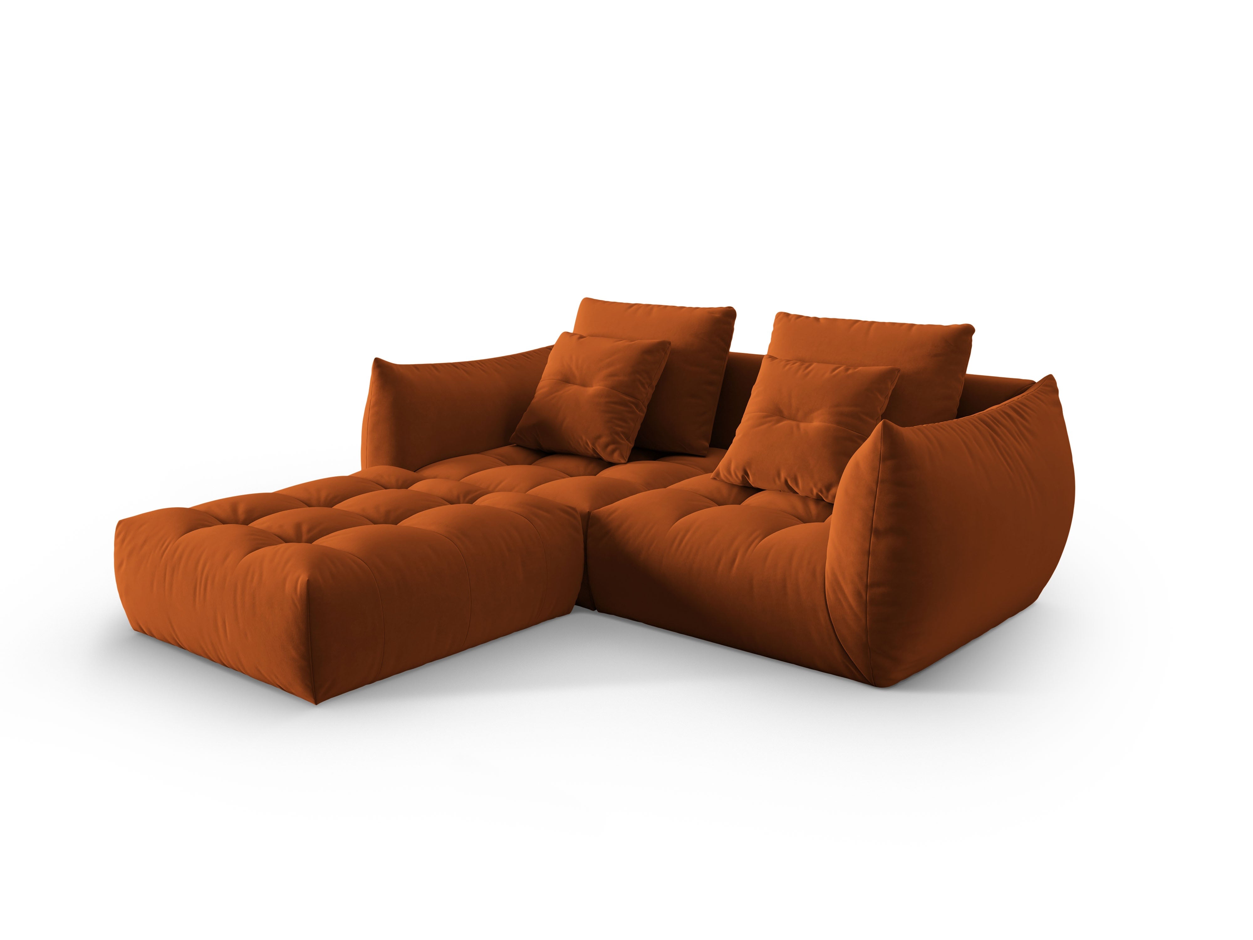 Velvet Modular Sofa, "Bloom", 3 Seats, Terracotta, 232x216x95
Made in Europe