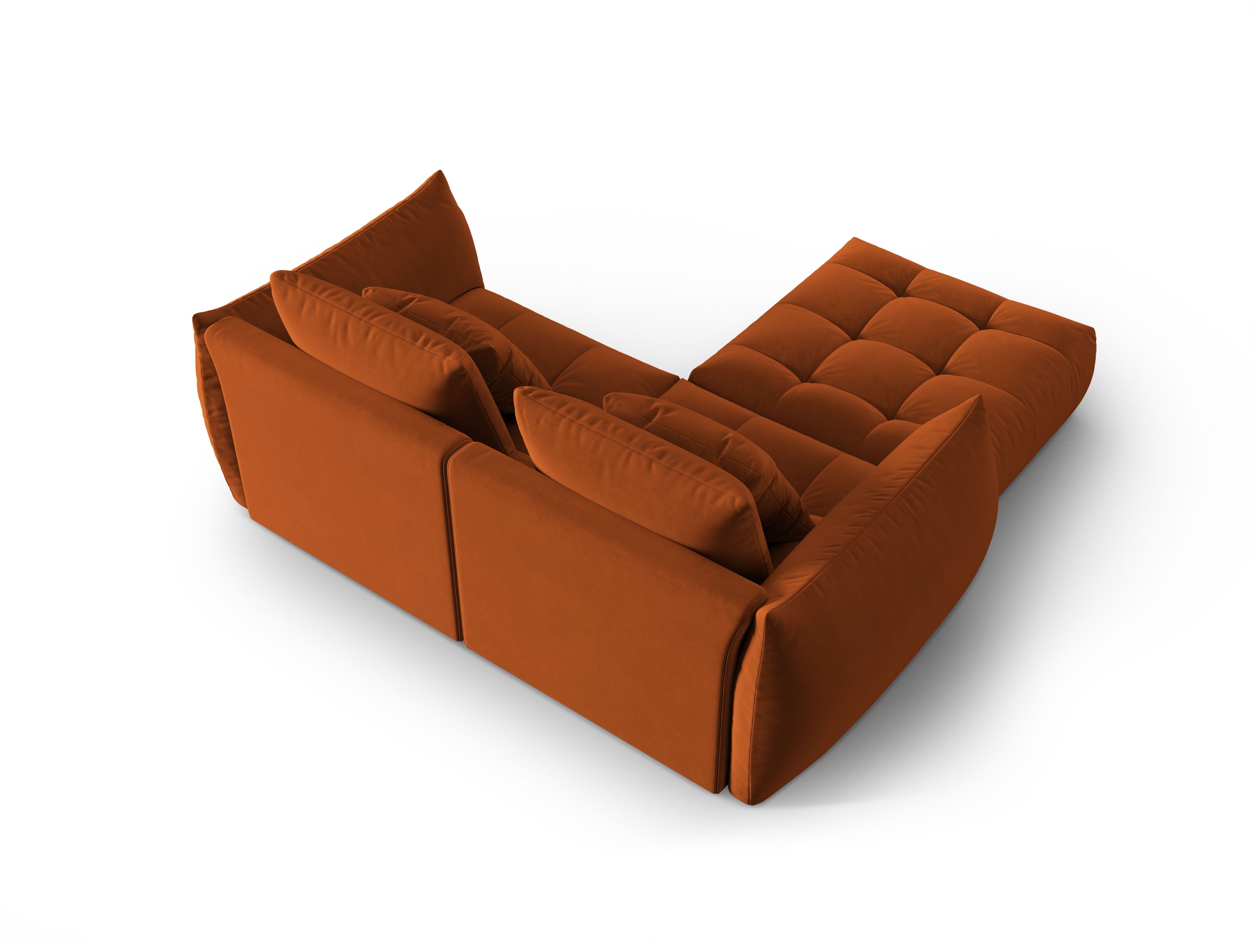 Velvet Modular Sofa, "Bloom", 3 Seats, Terracotta, 232x216x95
Made in Europe