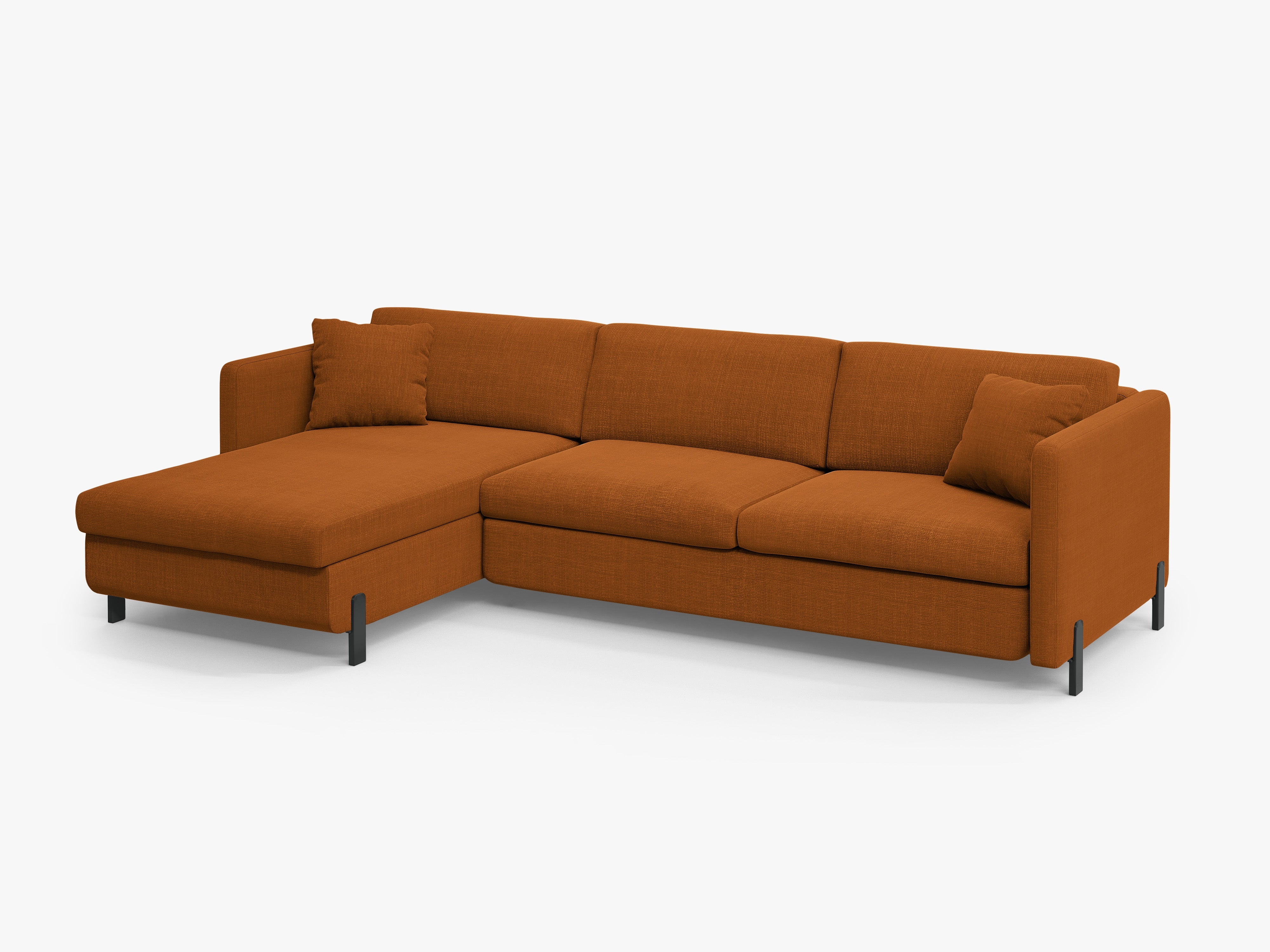 Left Corner Sofa with Bed Function and Box, "Gloria", 5 Seats, Brick, 280x170x80
Made in Europe