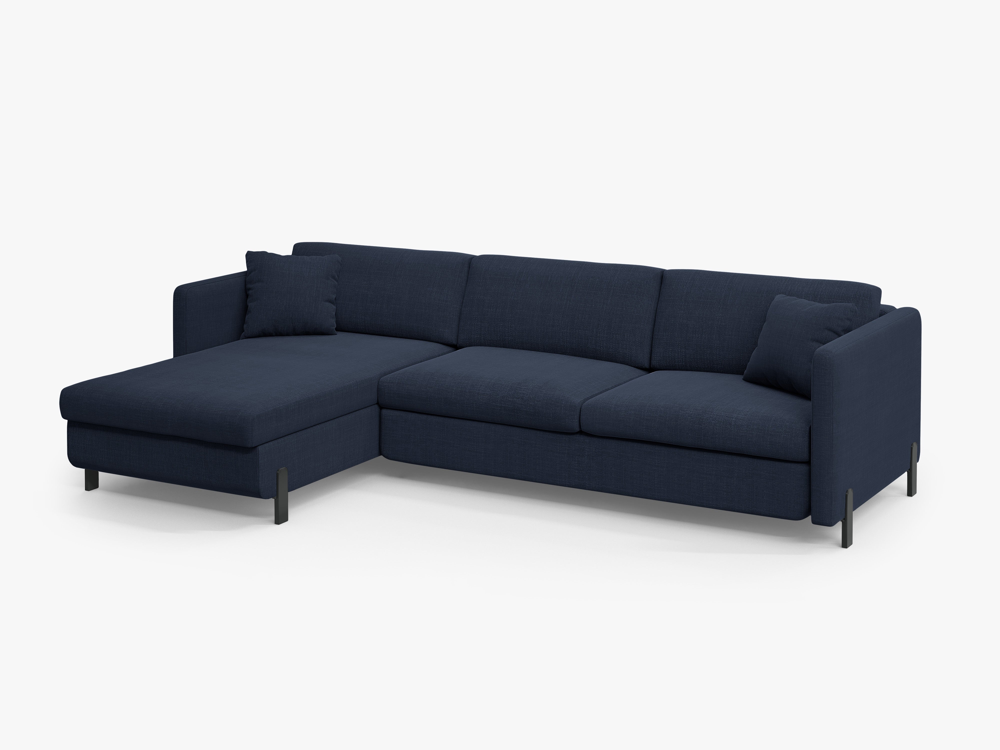 Left Corner Sofa with Bed Function and Box, "Gloria", 5 Seats, Blue, 280x170x80
Made in Europe