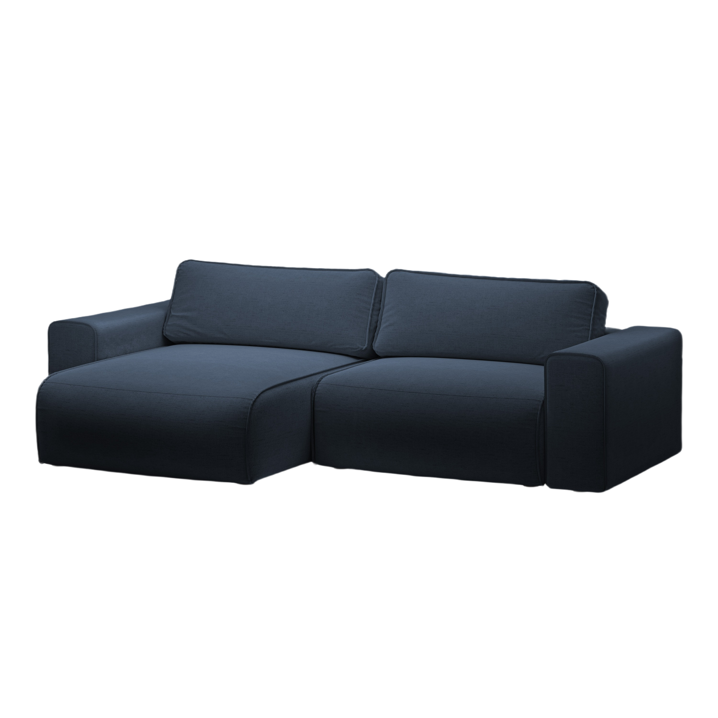 Linksseitiges 3-Sitzer-Sofa mit Schlaffunktion VICTOR in königsblauem Chenille