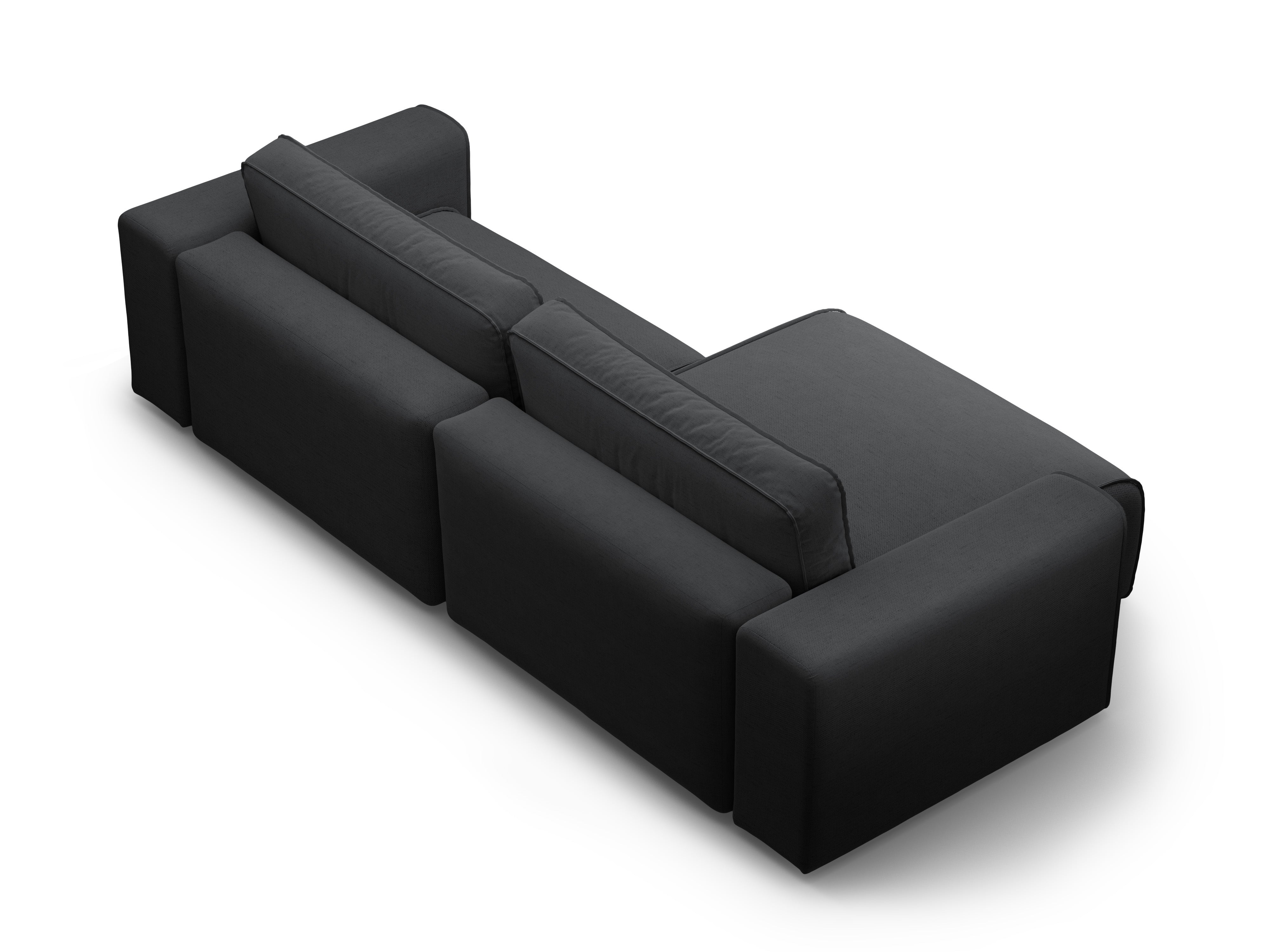 Linksseitiges 3-Sitzer-Sofa mit Schlaffunktion VICTOR in anthrazitfarbenem Chenille