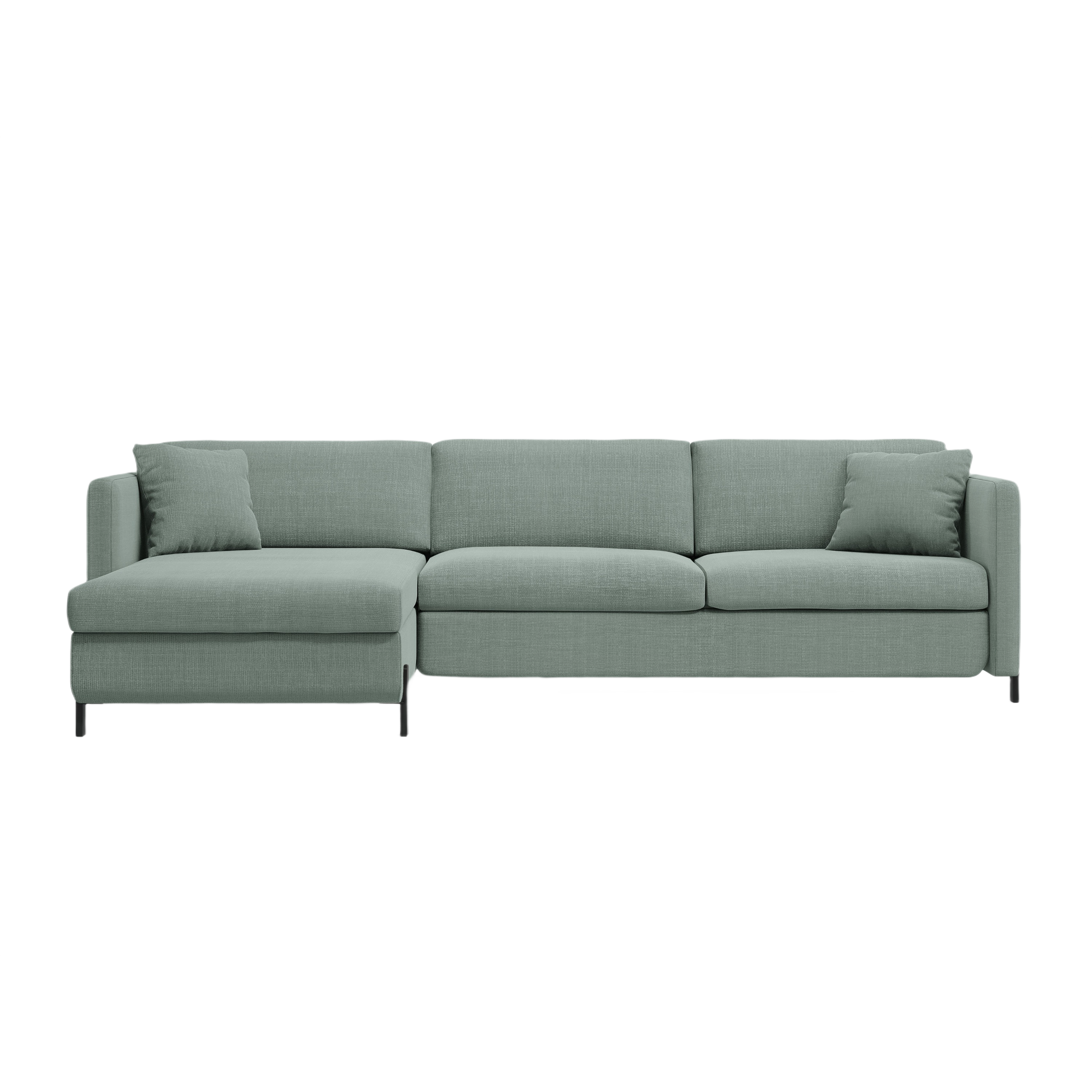 Left Corner Sofa with Bed Function and Box, "Gloria", 4 Seats, Mint, 260x170x80
Made in Europe