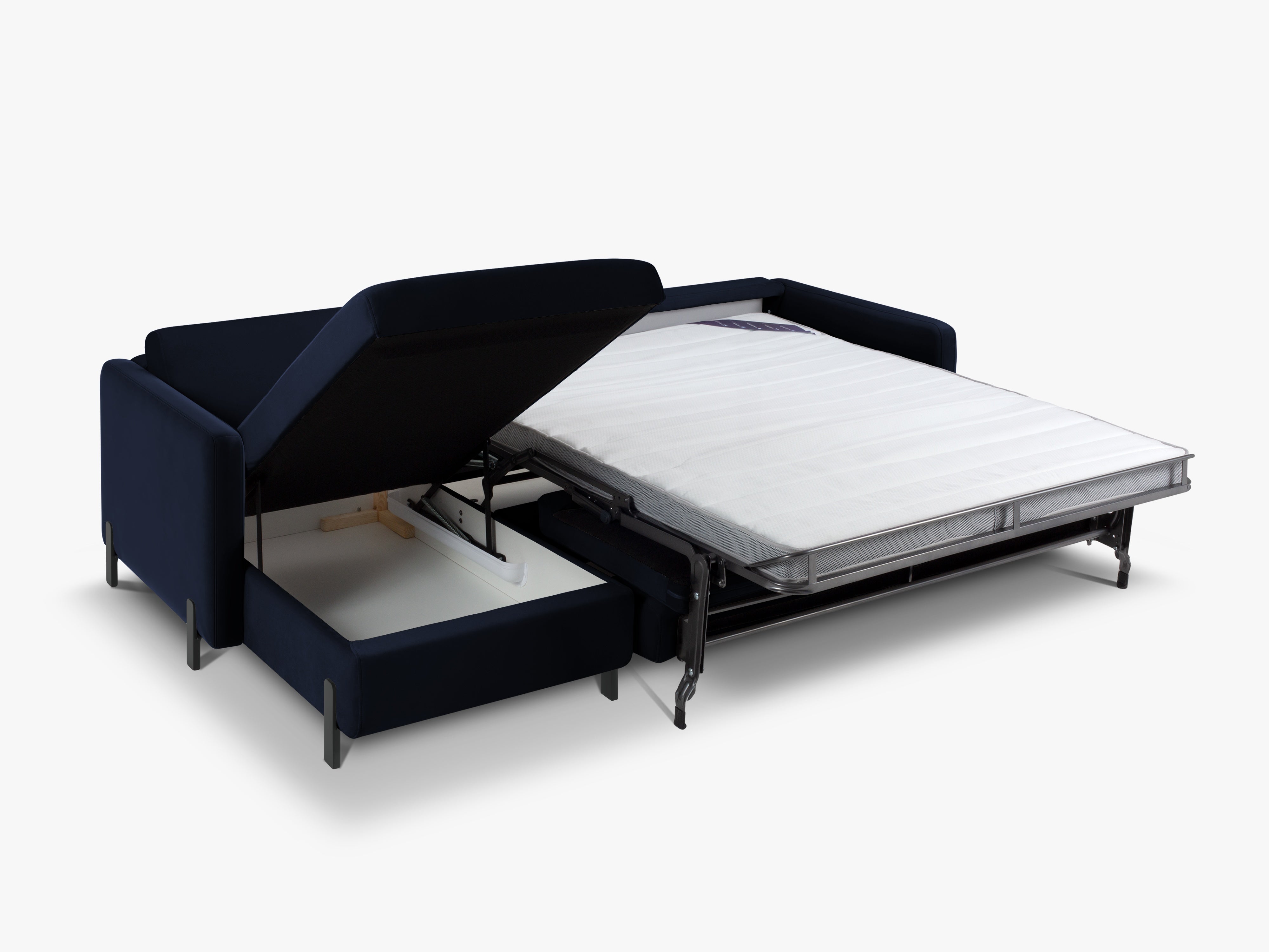 Velvet Linksecke Sofa mit Bettfunktion, "Gloria", 4 Sitze, Royal Blue, 260x170x80
In Europa gemacht