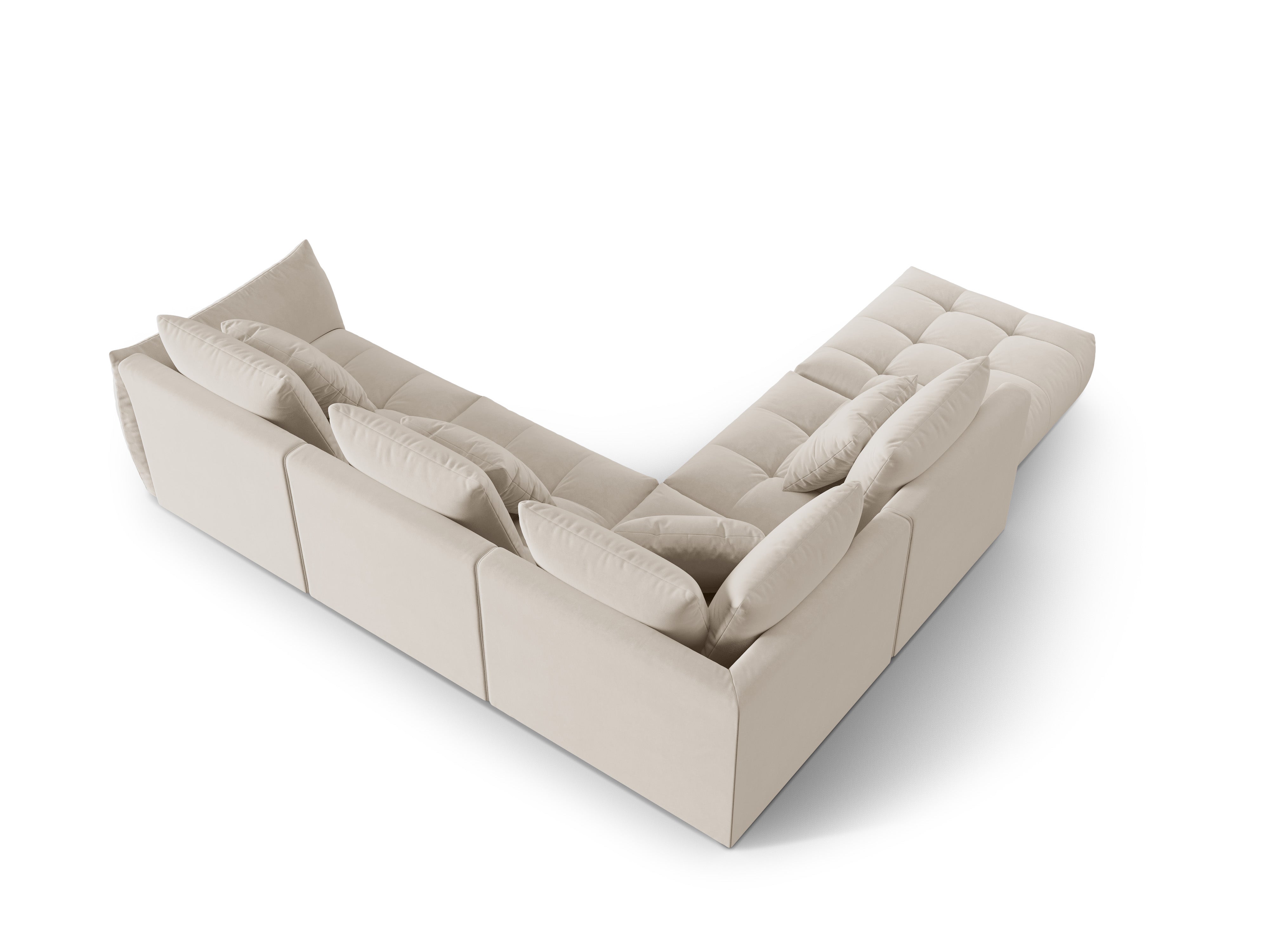 Velvet Modular Left Corner Sofa, "Bloom", 4 Seats, Ecru, 316x310x95
Made in Europe