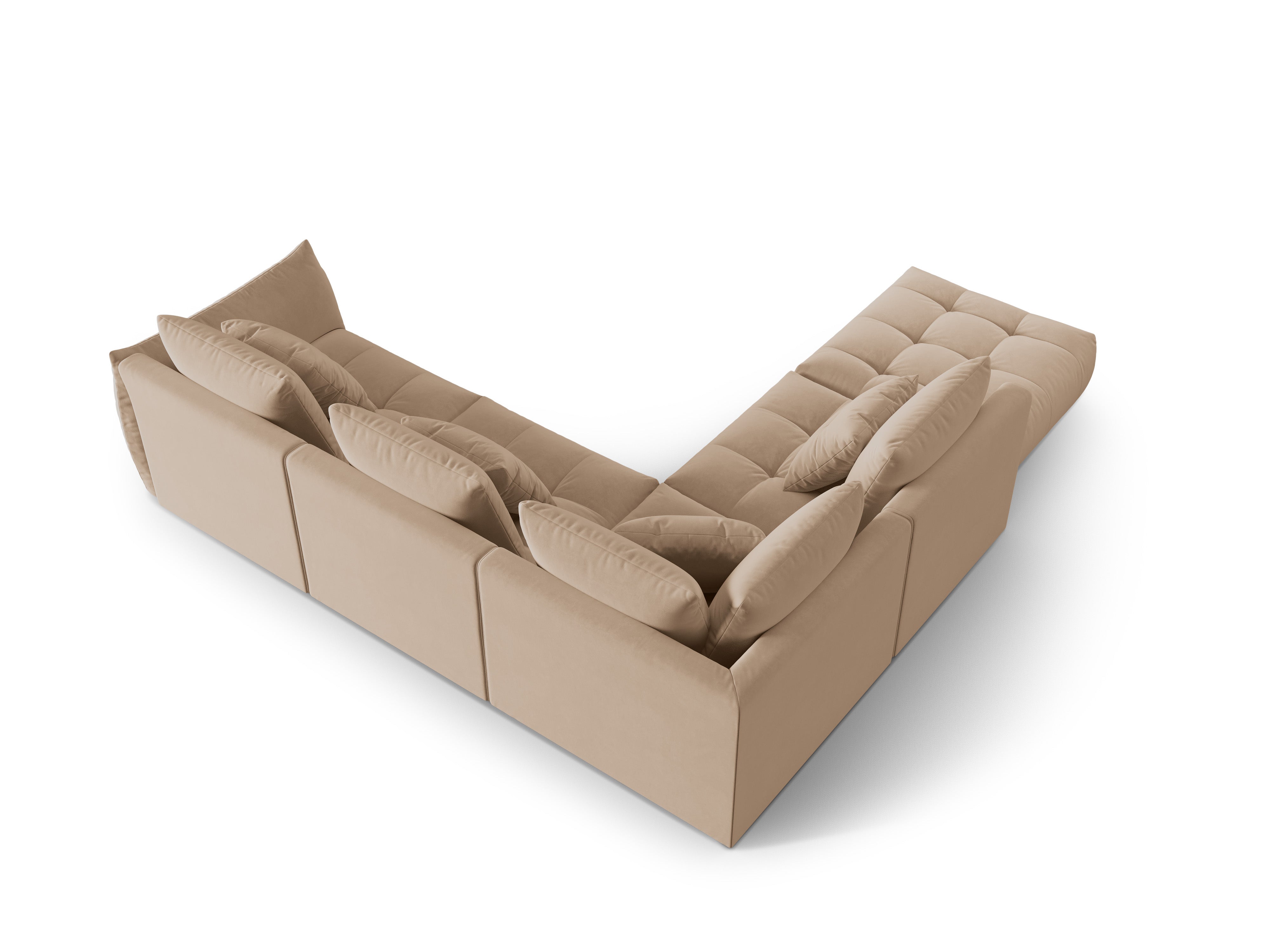Velvet Modular Left Corner Sofa, "Bloom", 4 Seats, Sand, 316x310x95
Made in Europe