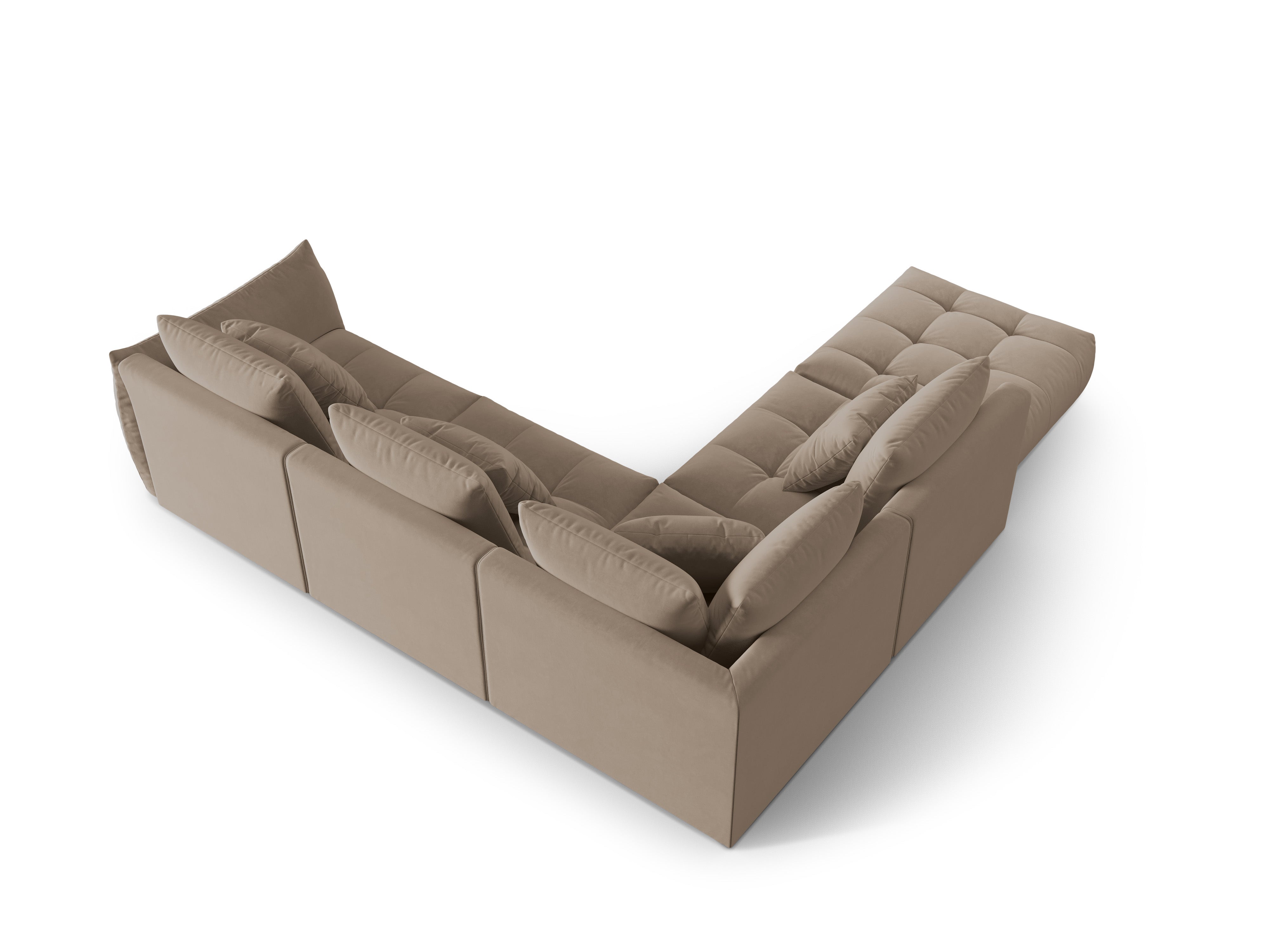 Velvet Modular Left Corner Sofa, "Bloom", 4 Seats, Light Brown, 316x310x95
Made in Europe