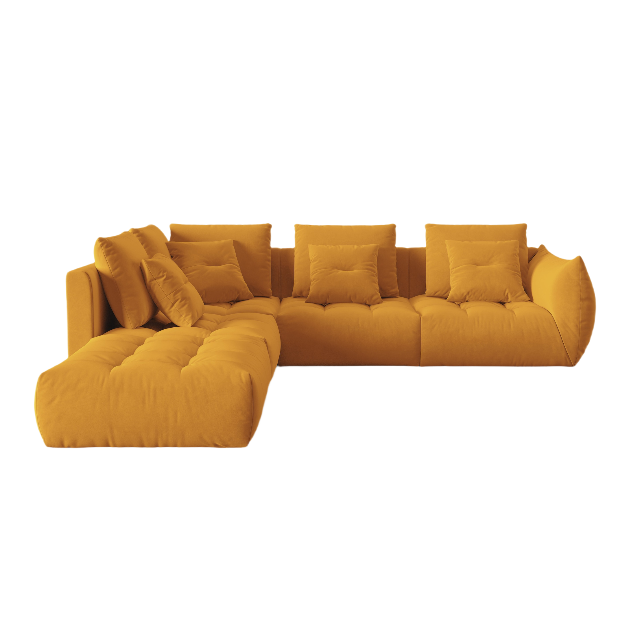 Velvet Modular Left Corner Sofa, "Bloom", 4 Seats, Yellow, 316x310x95
Made in Europe