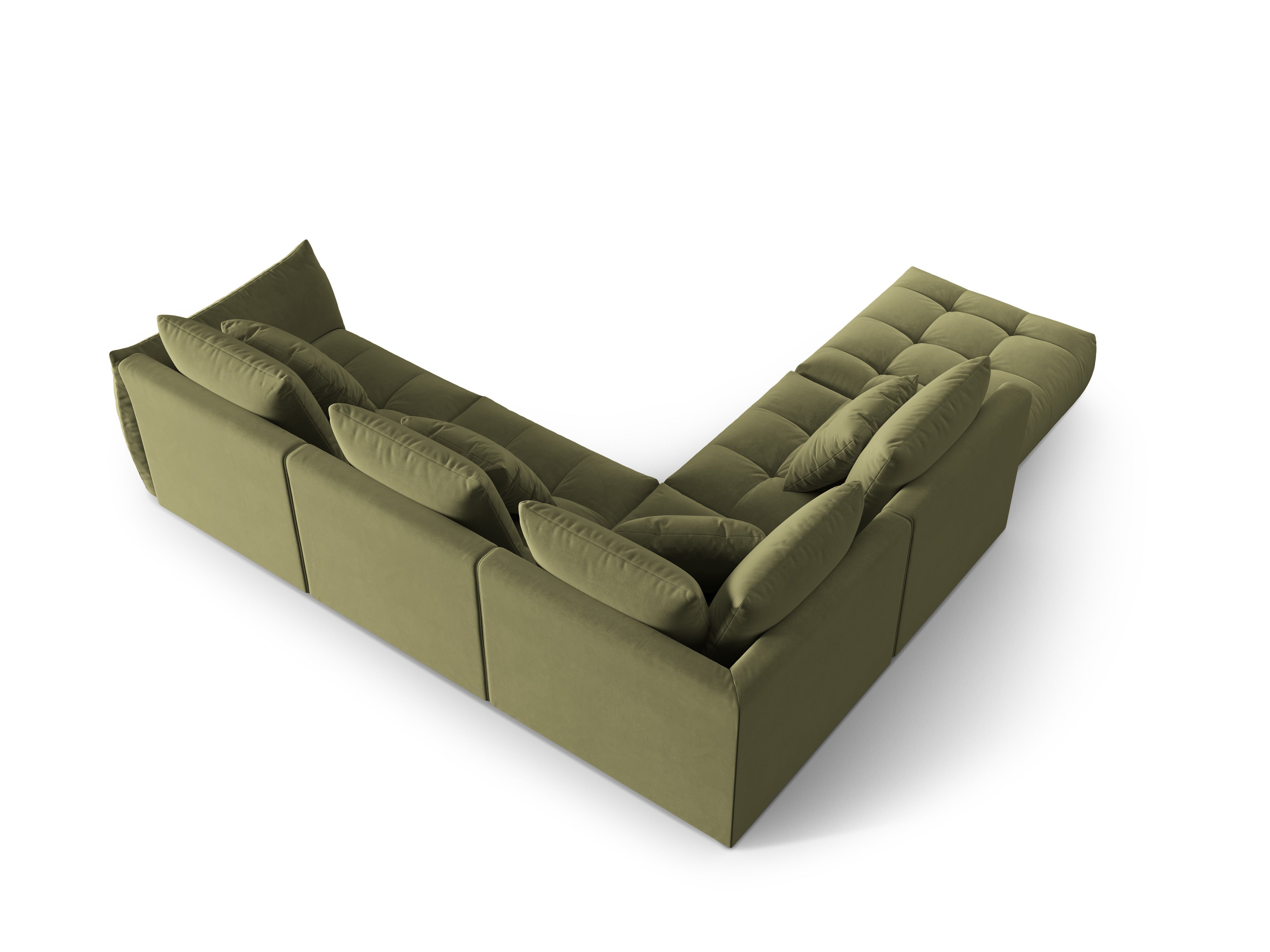 Velvet Modular Left Corner Sofa, "Bloom", 4 Seats, Light Green, 316x310x95
Made in Europe