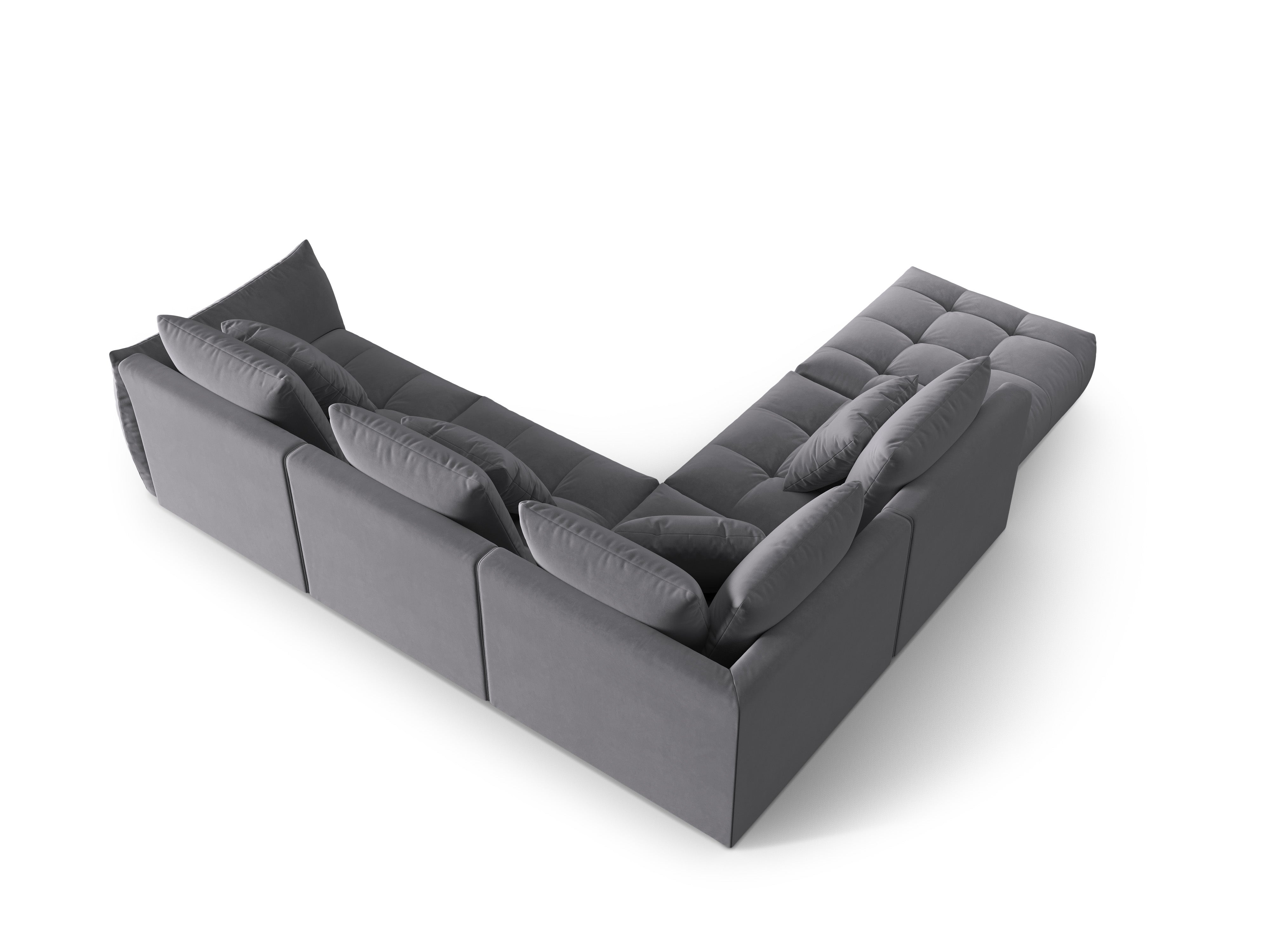 Velvet Modular Left Corner Sofa, "Bloom", 4 Seats, Dark Gray, 316x310x95
Made in Europe
