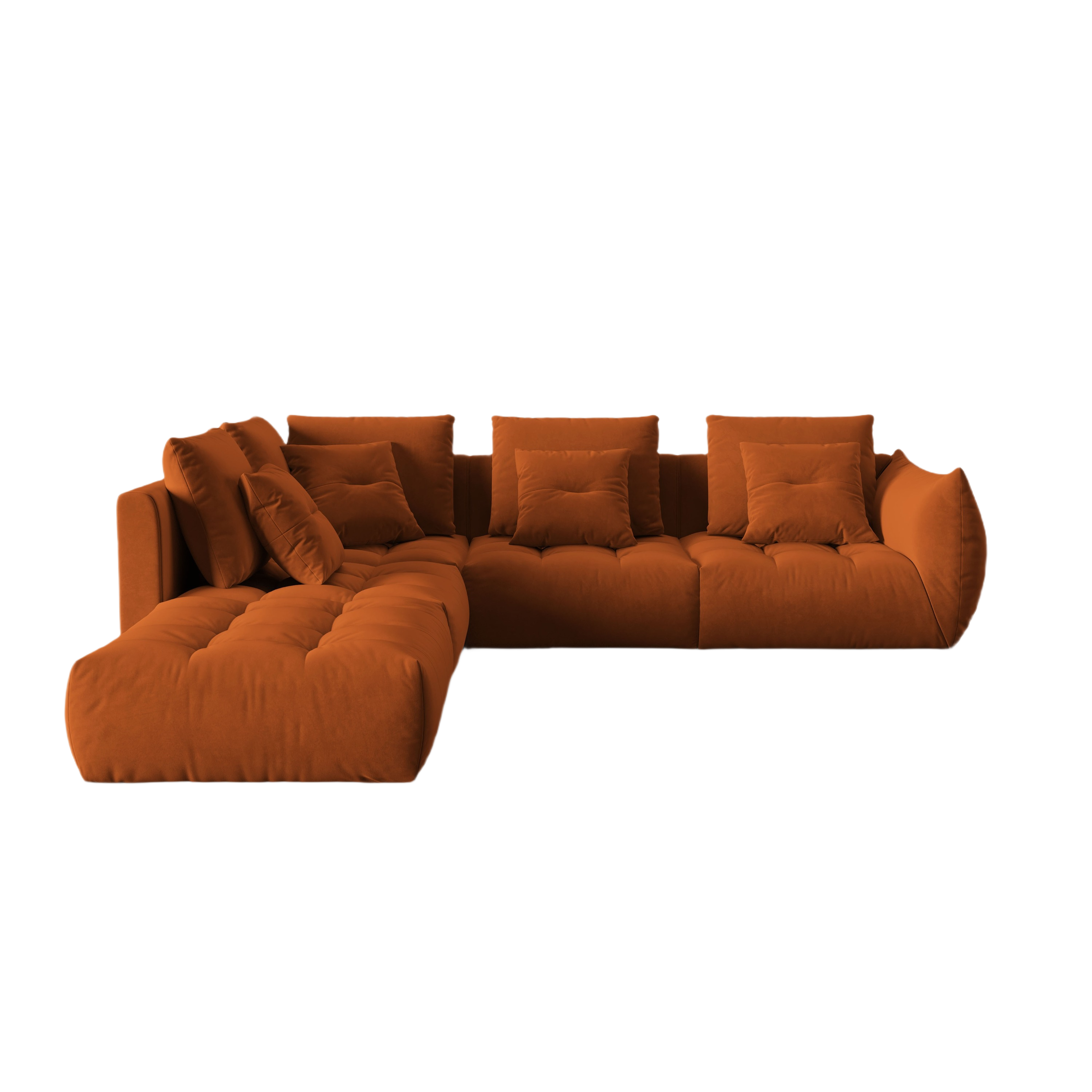 Velvet Modular Left Corner Sofa, "Bloom", 4 Seats, Terracotta, 316x310x95
Made in Europe