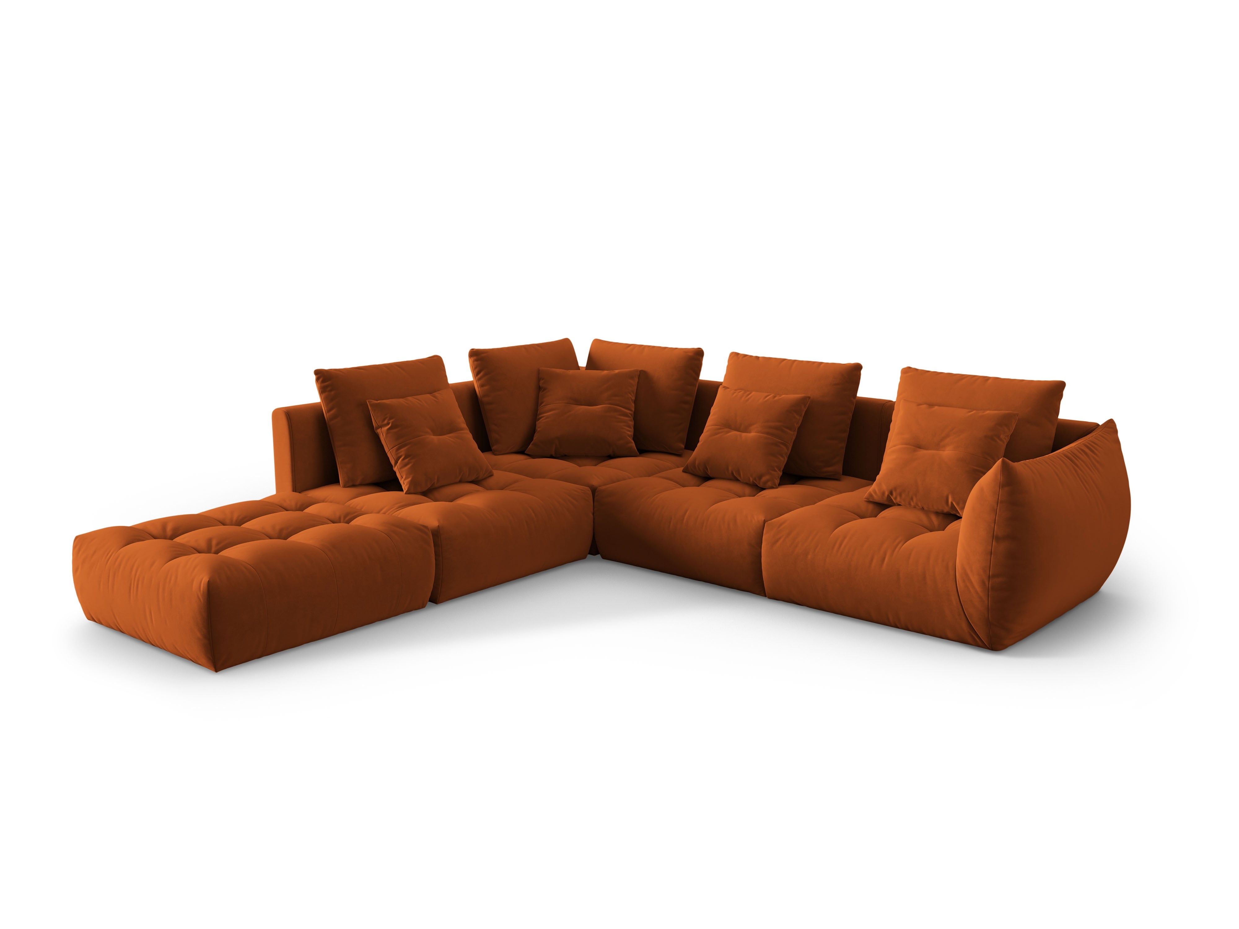 Velvet Modular Left Corner Sofa, "Bloom", 4 Seats, Terracotta, 316x310x95
Made in Europe