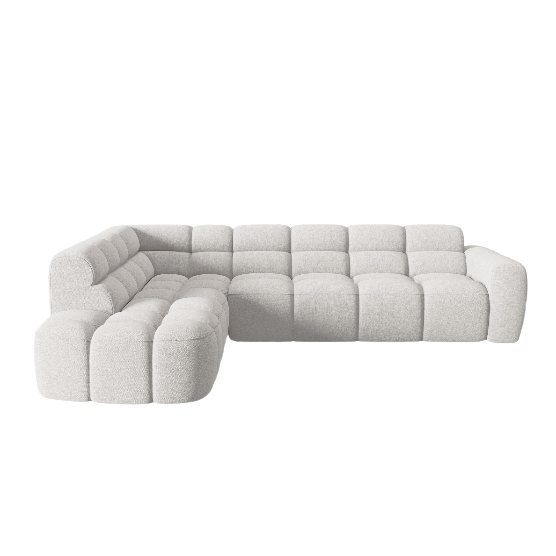 Linksseitiges Ecksofa LISA hellgraues Chenille