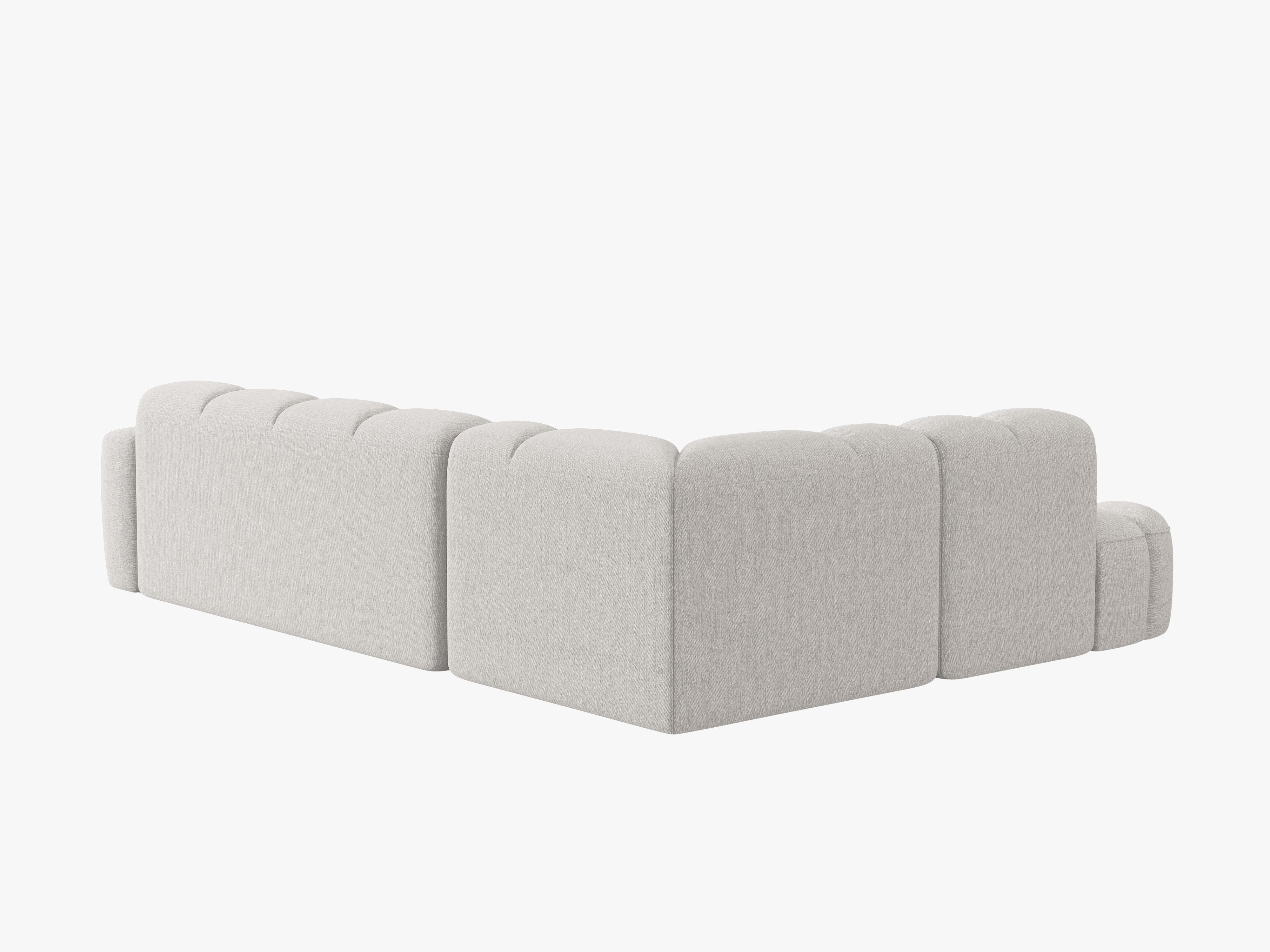 Linksseitiges Ecksofa LISA hellgraues Chenille
