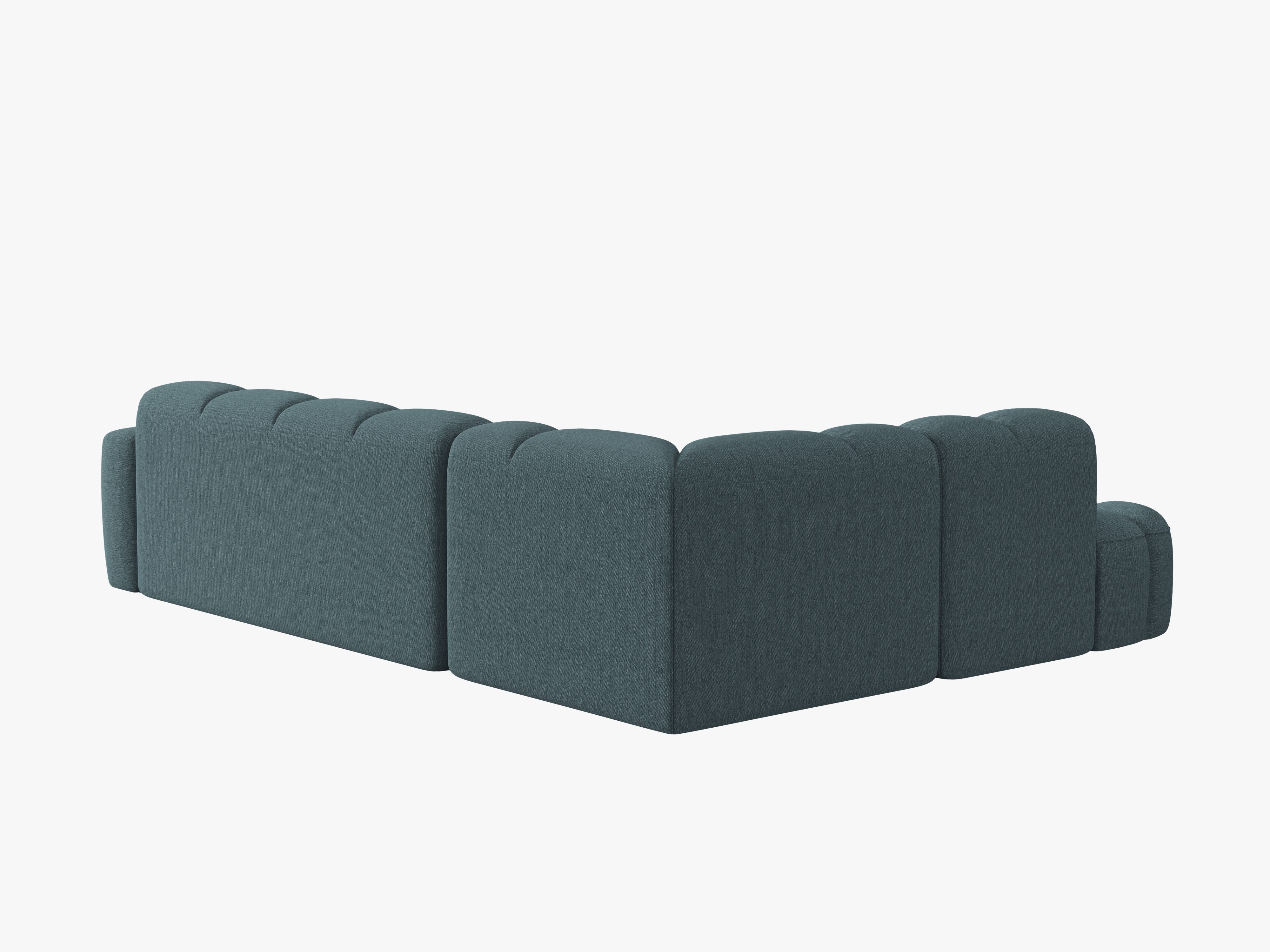 Left-facing corner sofa LISA light blue chenille