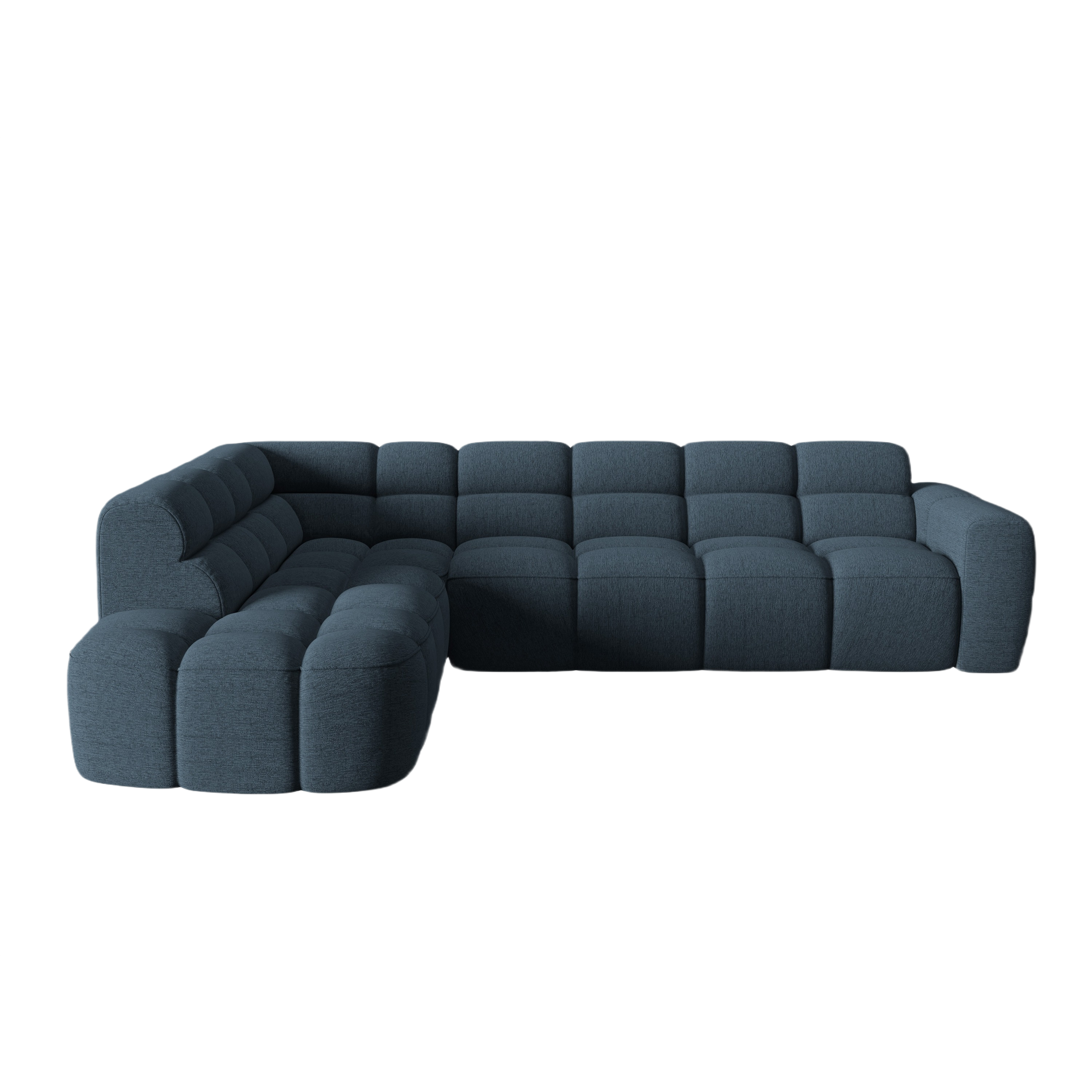 Sofa narożna lewostronna LISA ciemnoniebieski szenil
