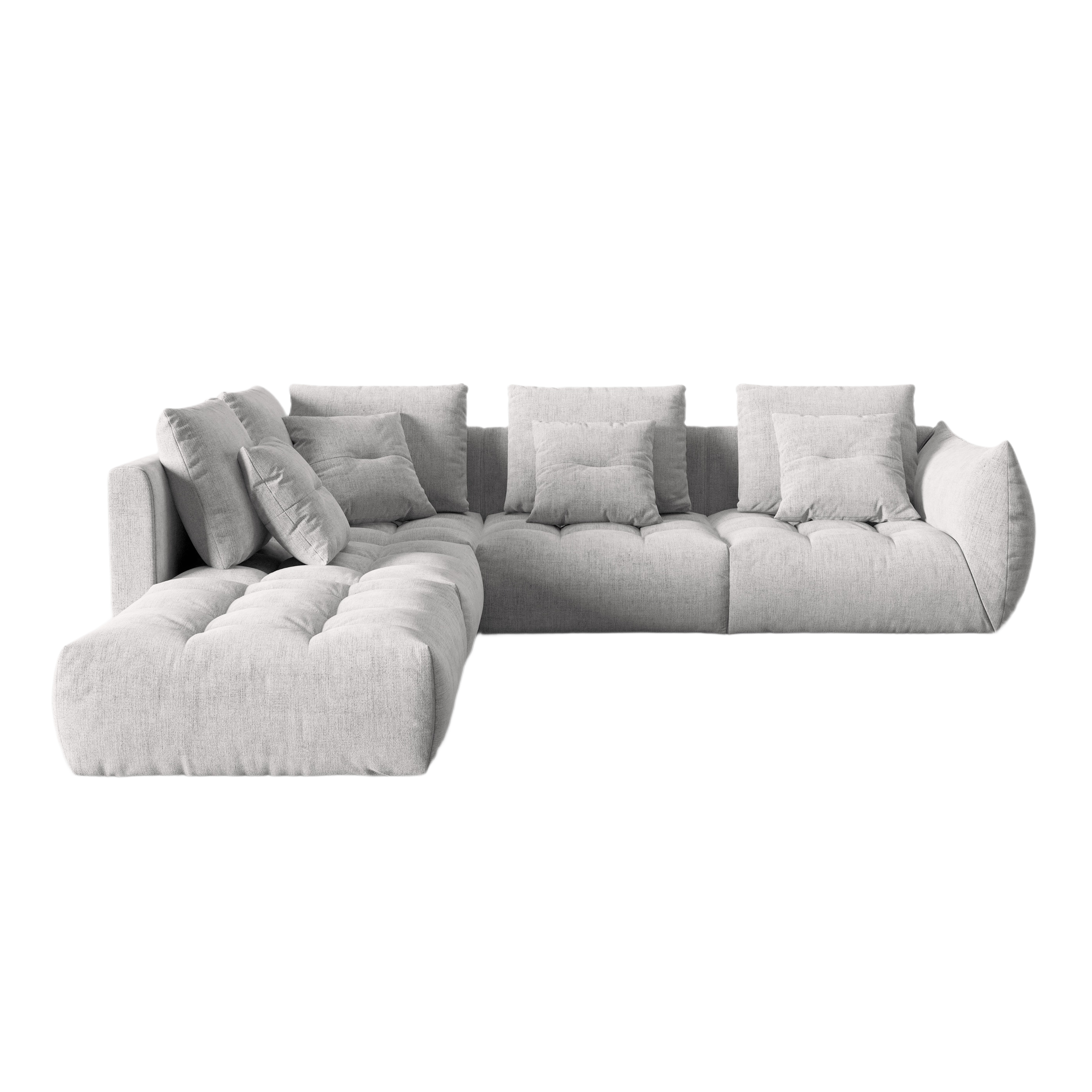 Modular Left Corner Sofa, "Bloom", 4 Seats, Silver, 316x310x95
Made in Europe