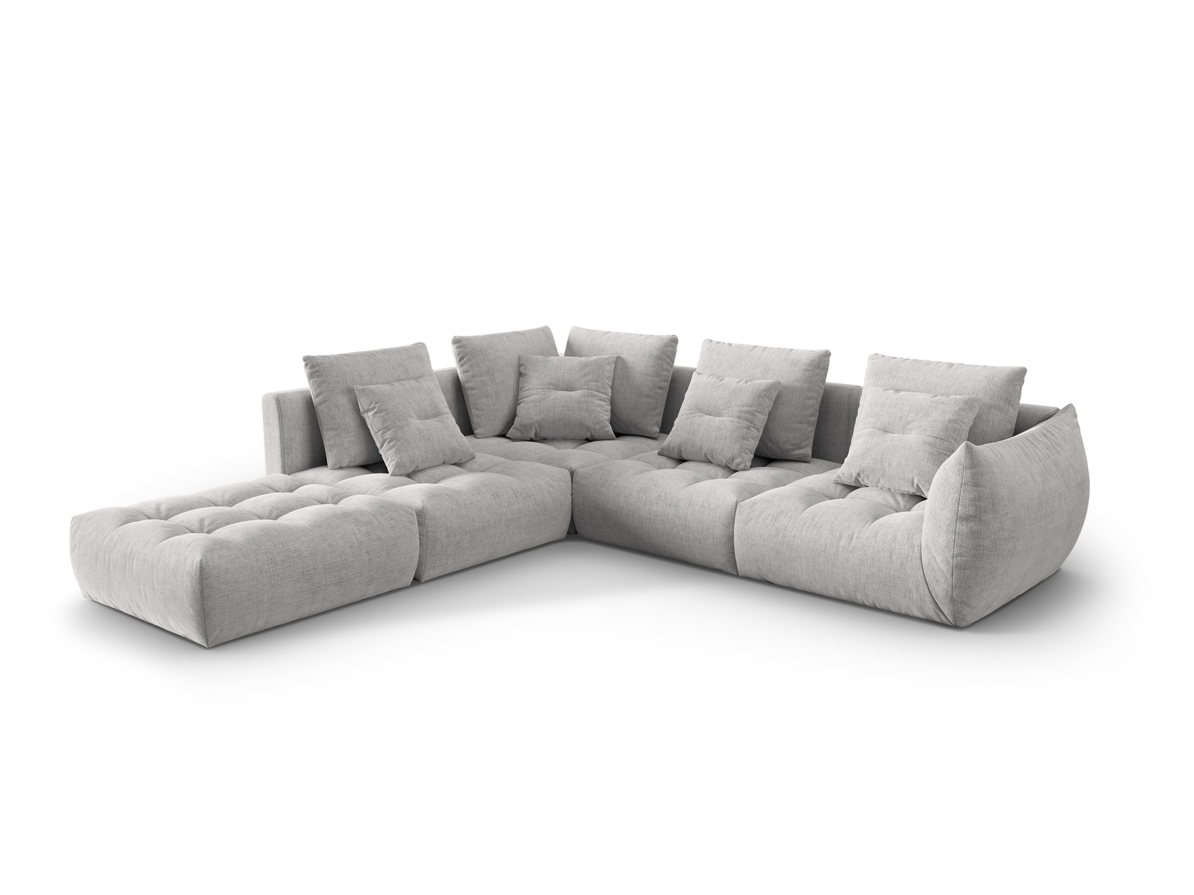 Modular Left Corner Sofa, "Bloom", 4 Seats, Silver, 316x310x95
Made in Europe