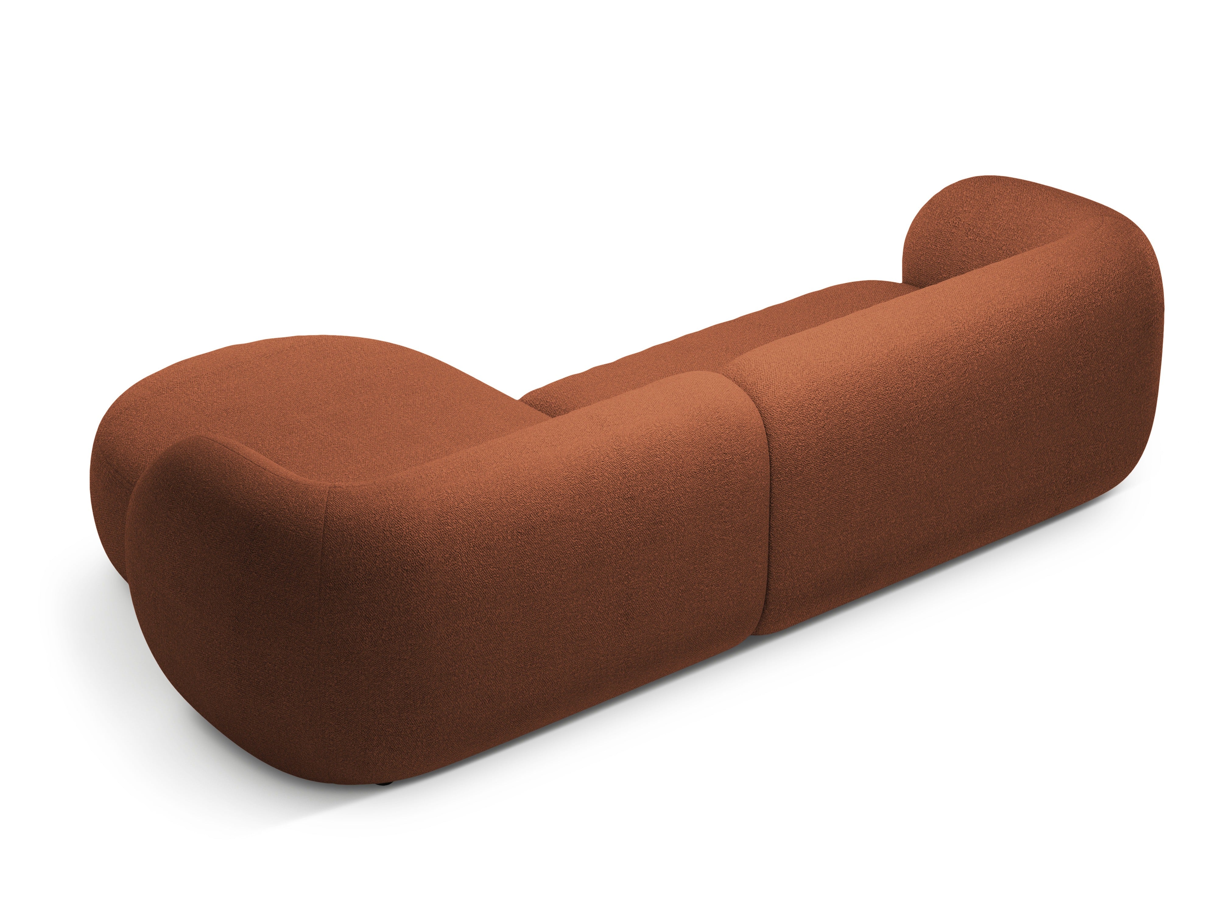 Right-facing 3-seater sofa KATE terracotta boucle