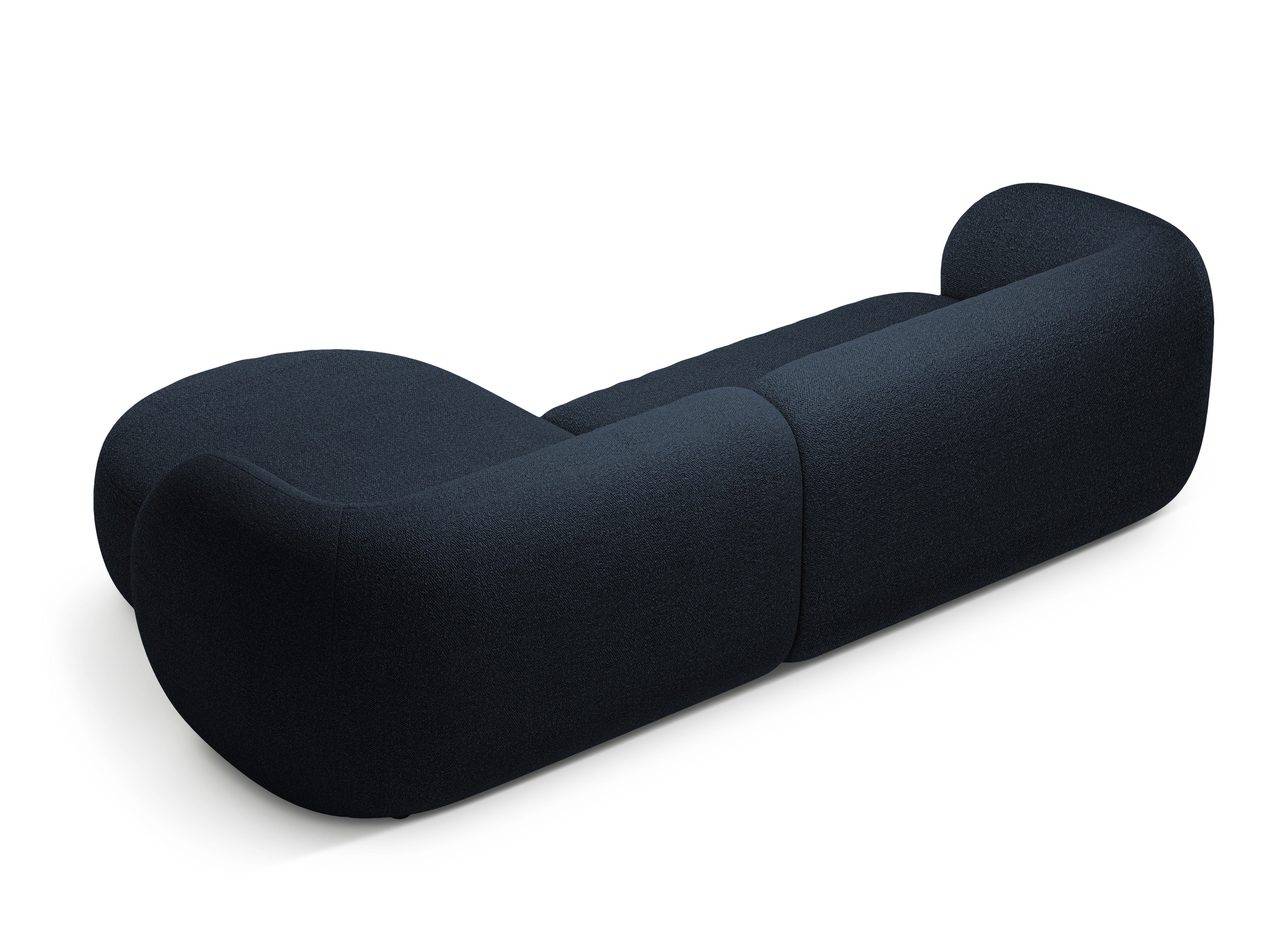 Right-facing 3-seater sofa KATE navy boucle