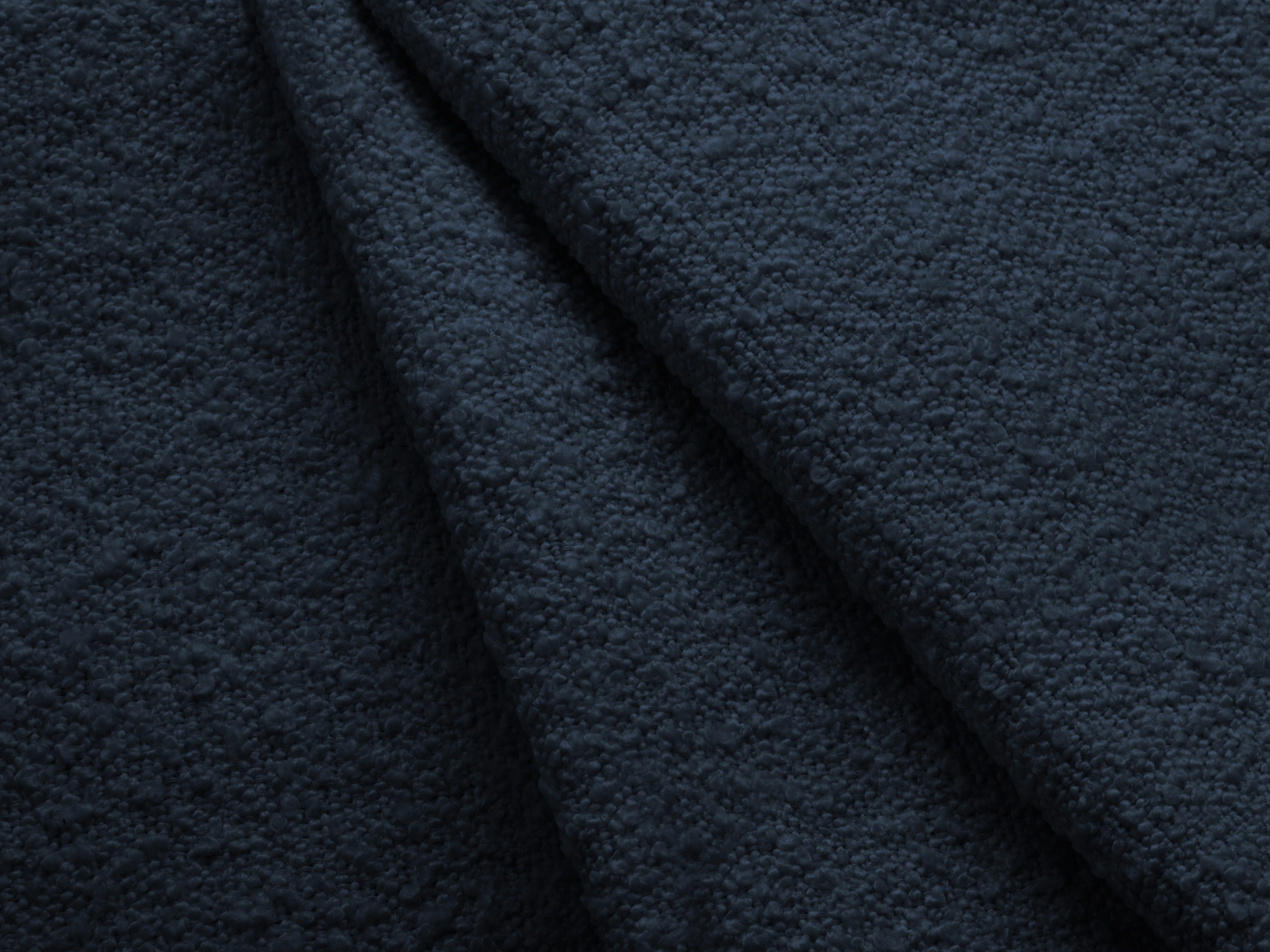 Right-facing 3-seater sofa KATE navy boucle