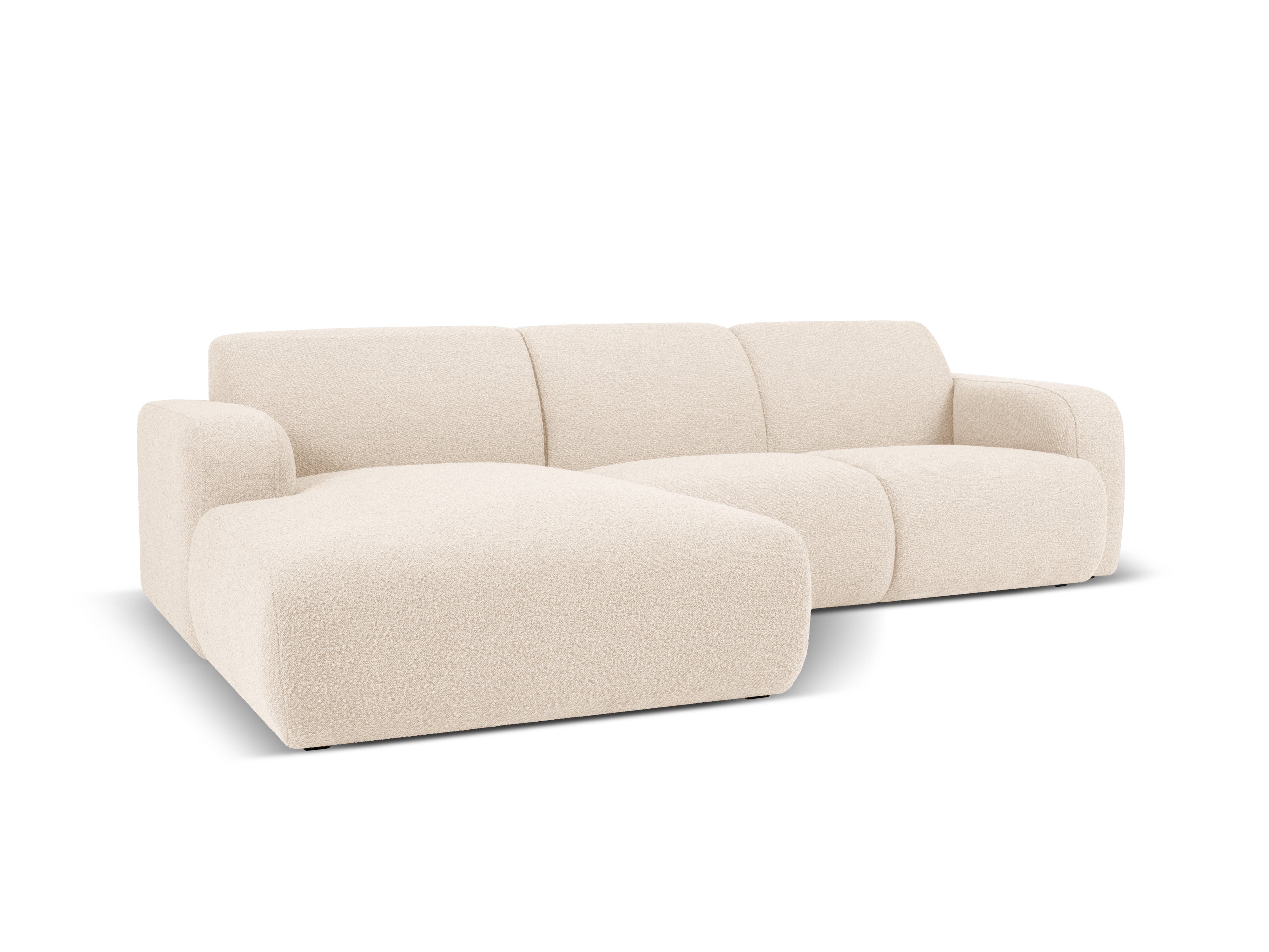 Narożnik w tkaninie boucle lewostronny MOLINO beżowy Micadoni Eye on Design