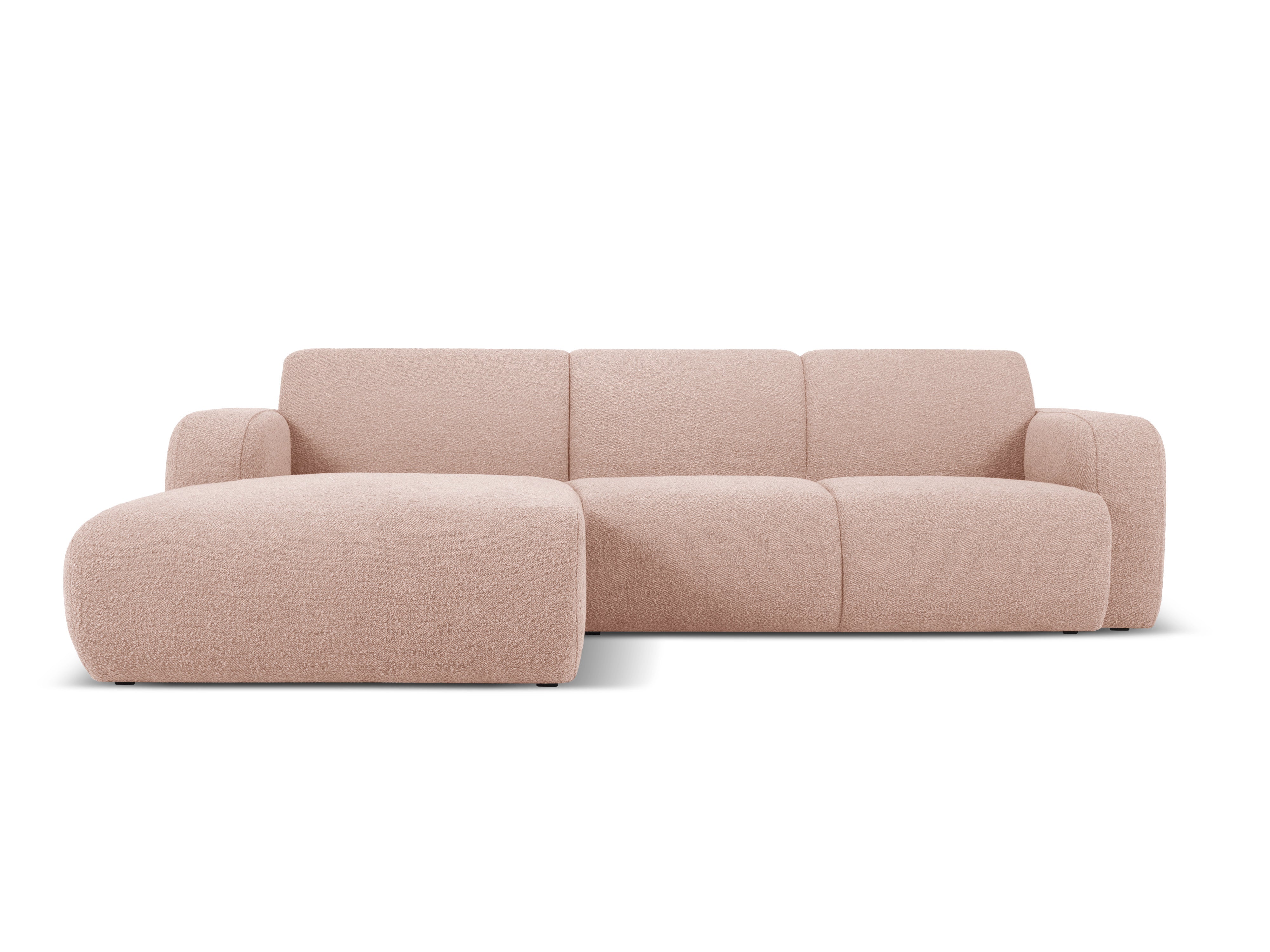 Narożnik w tkaninie boucle lewostronny MOLINO pudrowy róż Micadoni Eye on Design