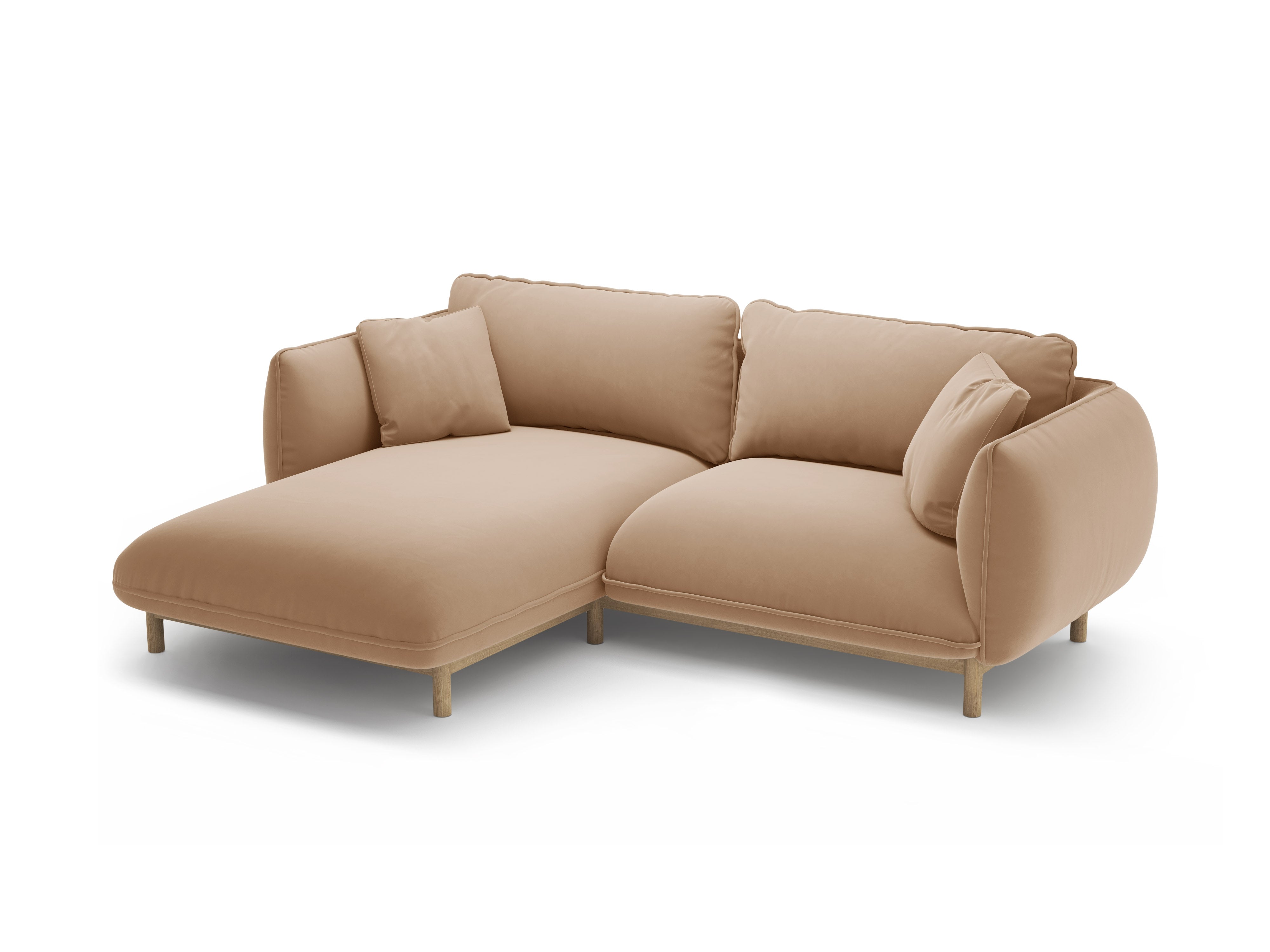 ADA Sand Left-Side Velvet Corner Sofa