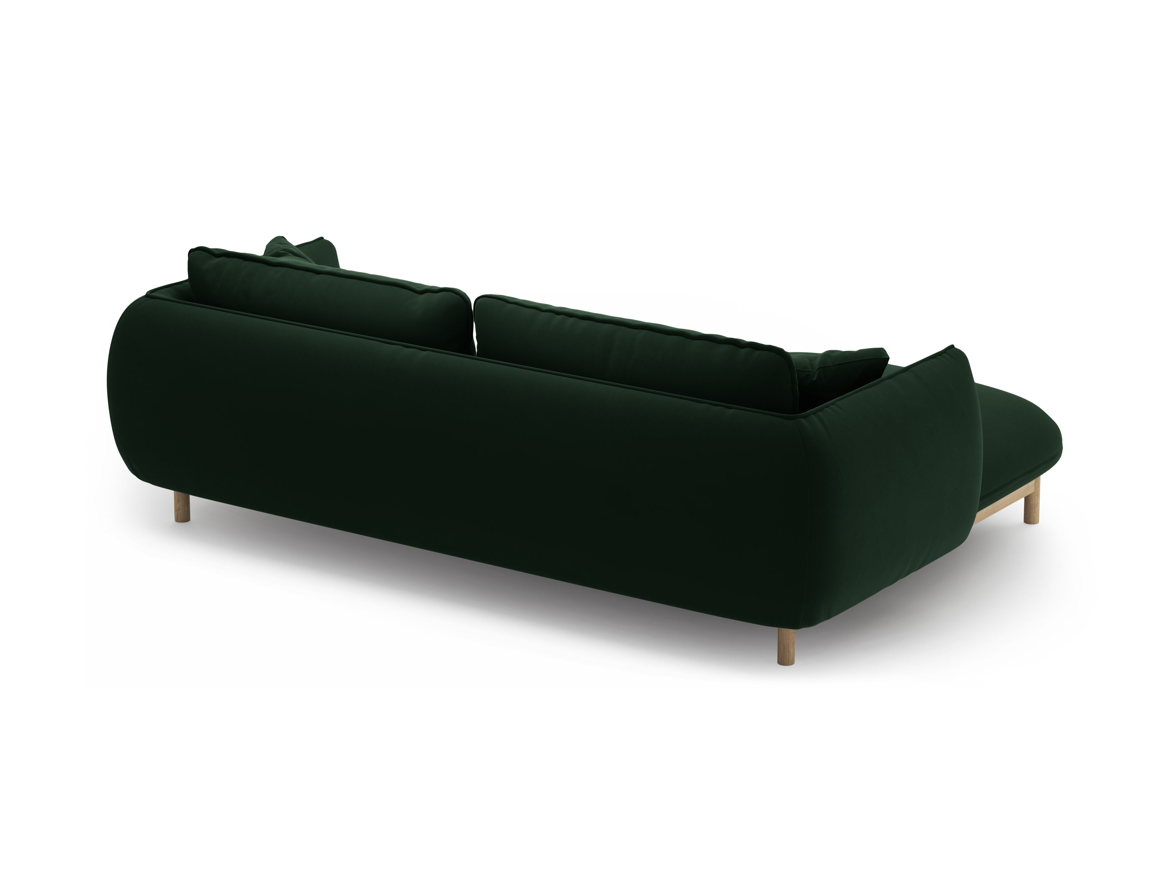 Velvet Left Corner Sofa ADA Bottle Green