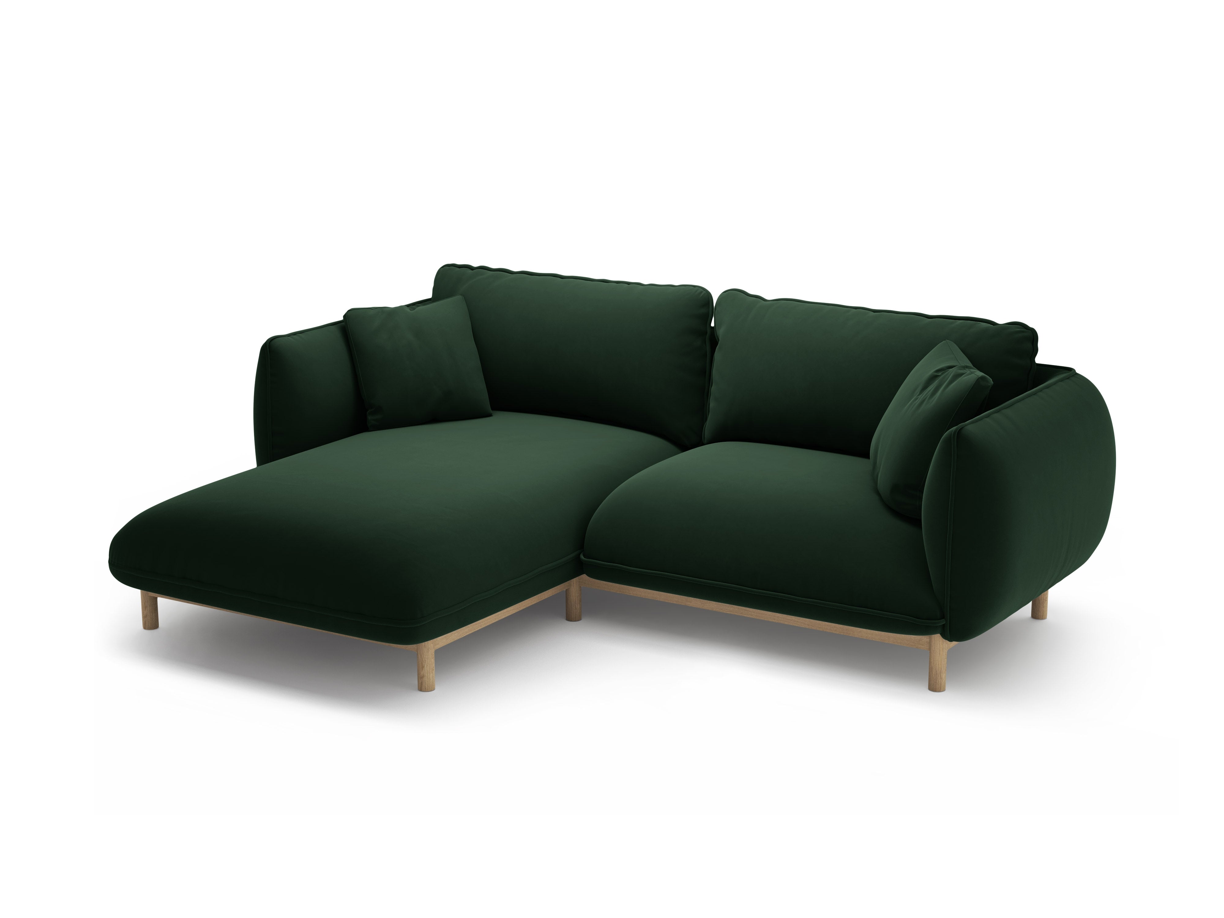 Velvet Left Corner Sofa ADA Bottle Green