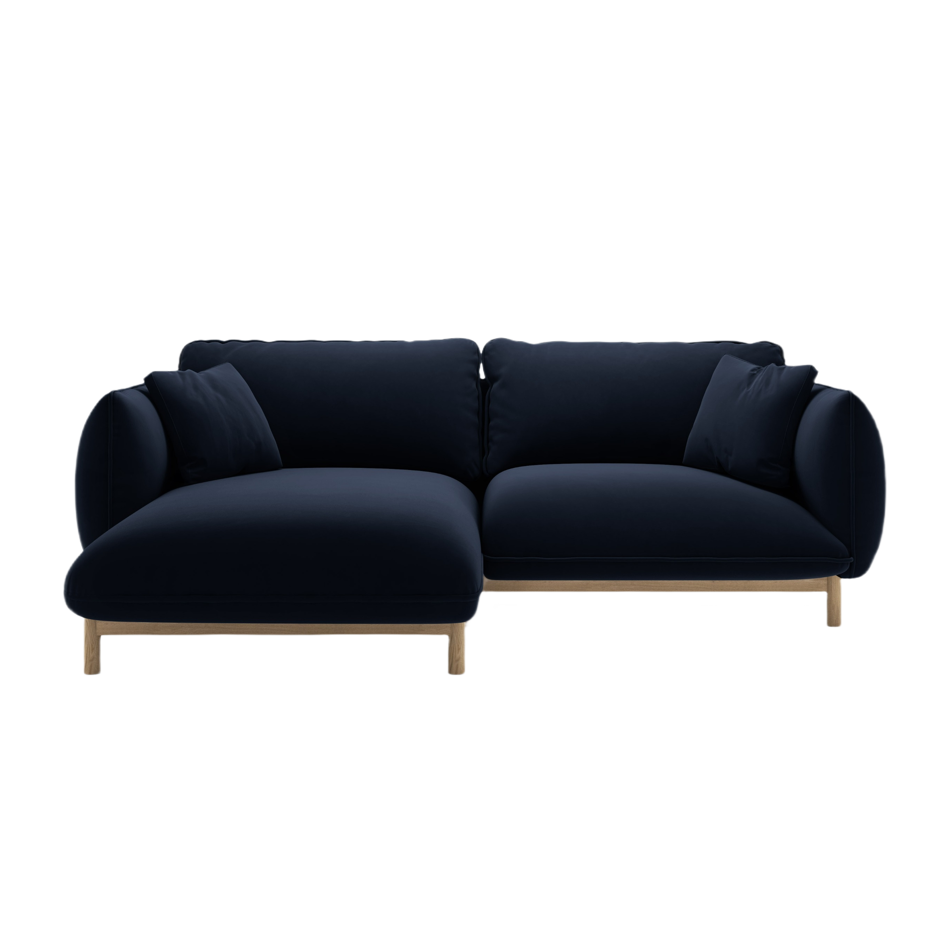 Left-facing velvet corner sofa ADA royal blue