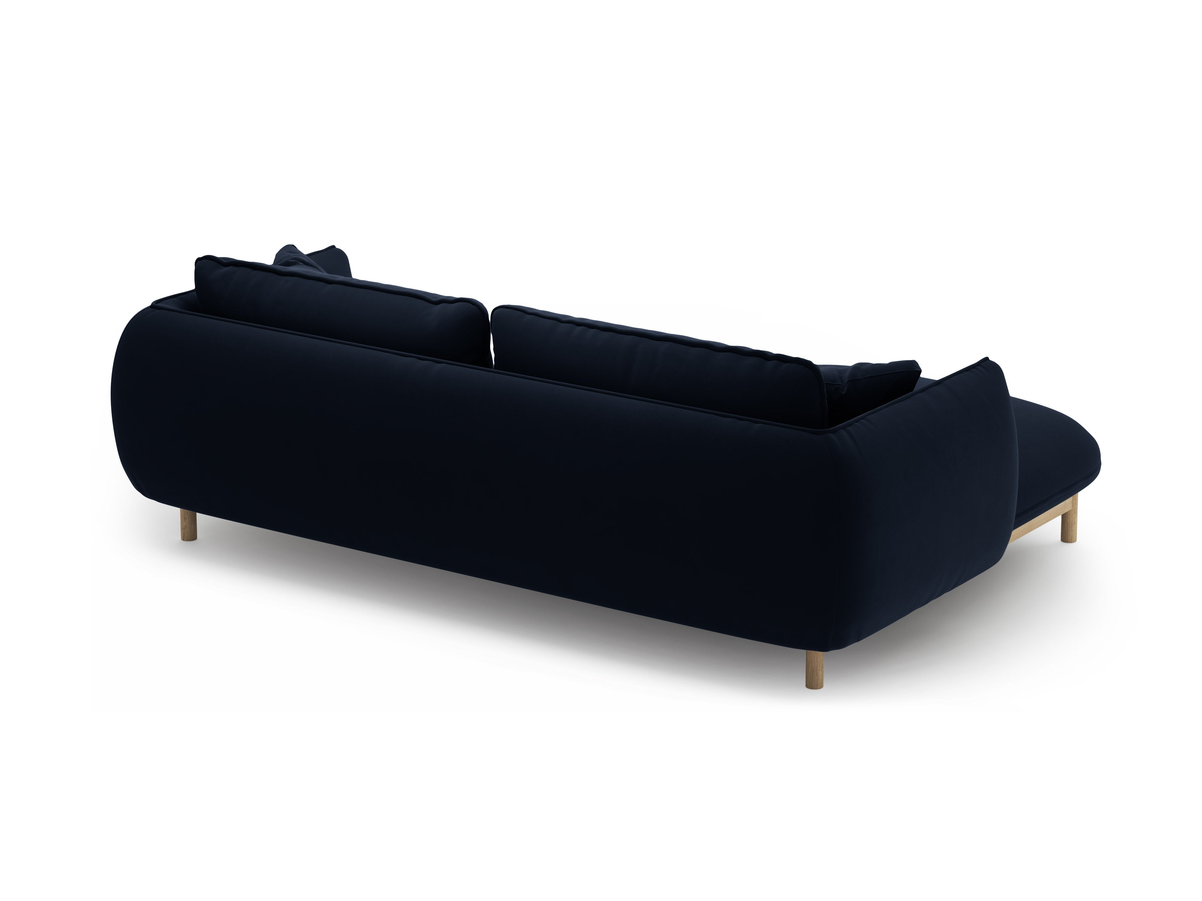 Left-facing velvet corner sofa ADA royal blue