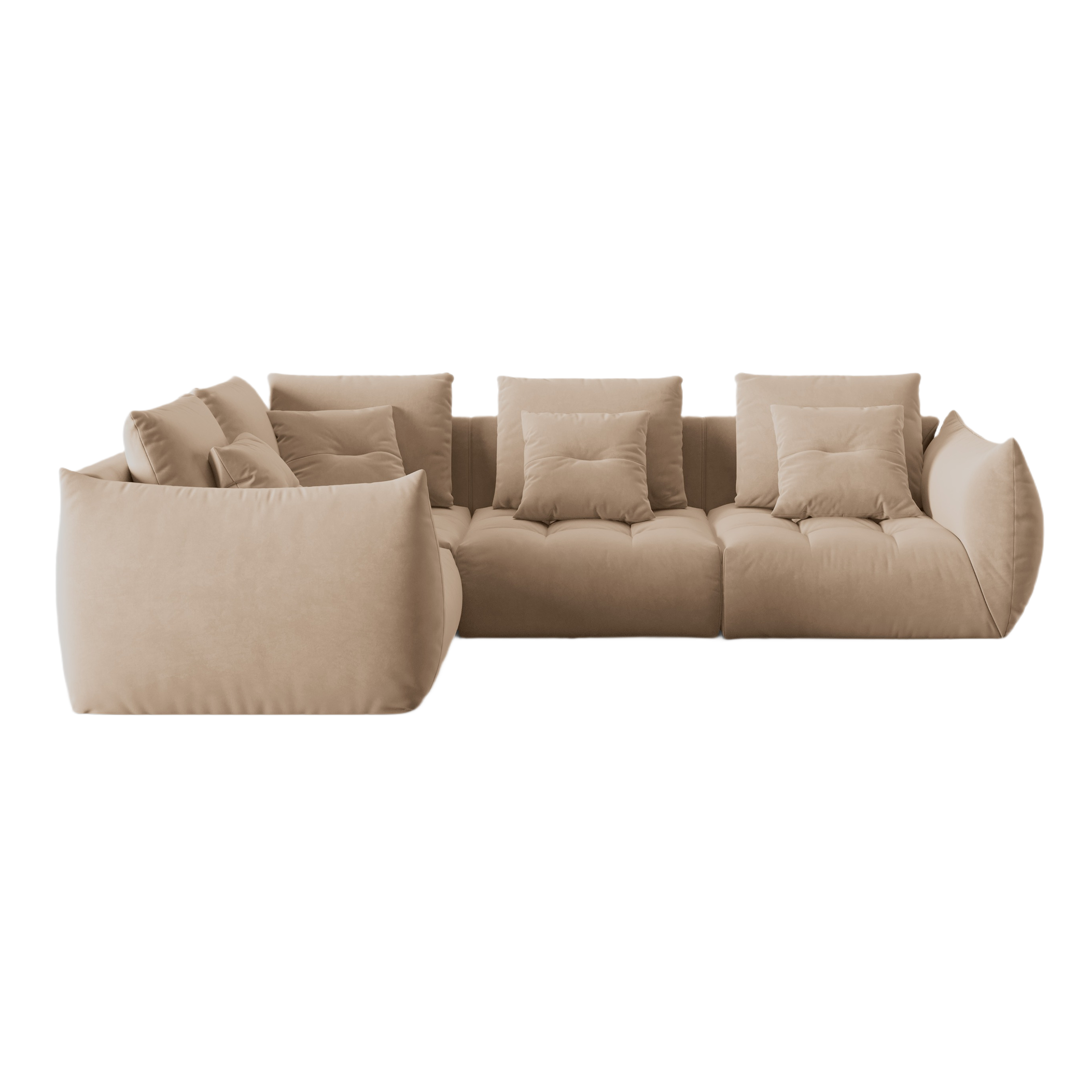 Velvet Modular Left Corner Sofa, "Bloom", 3 Seats, Sand, 316x216x95
Made in Europe