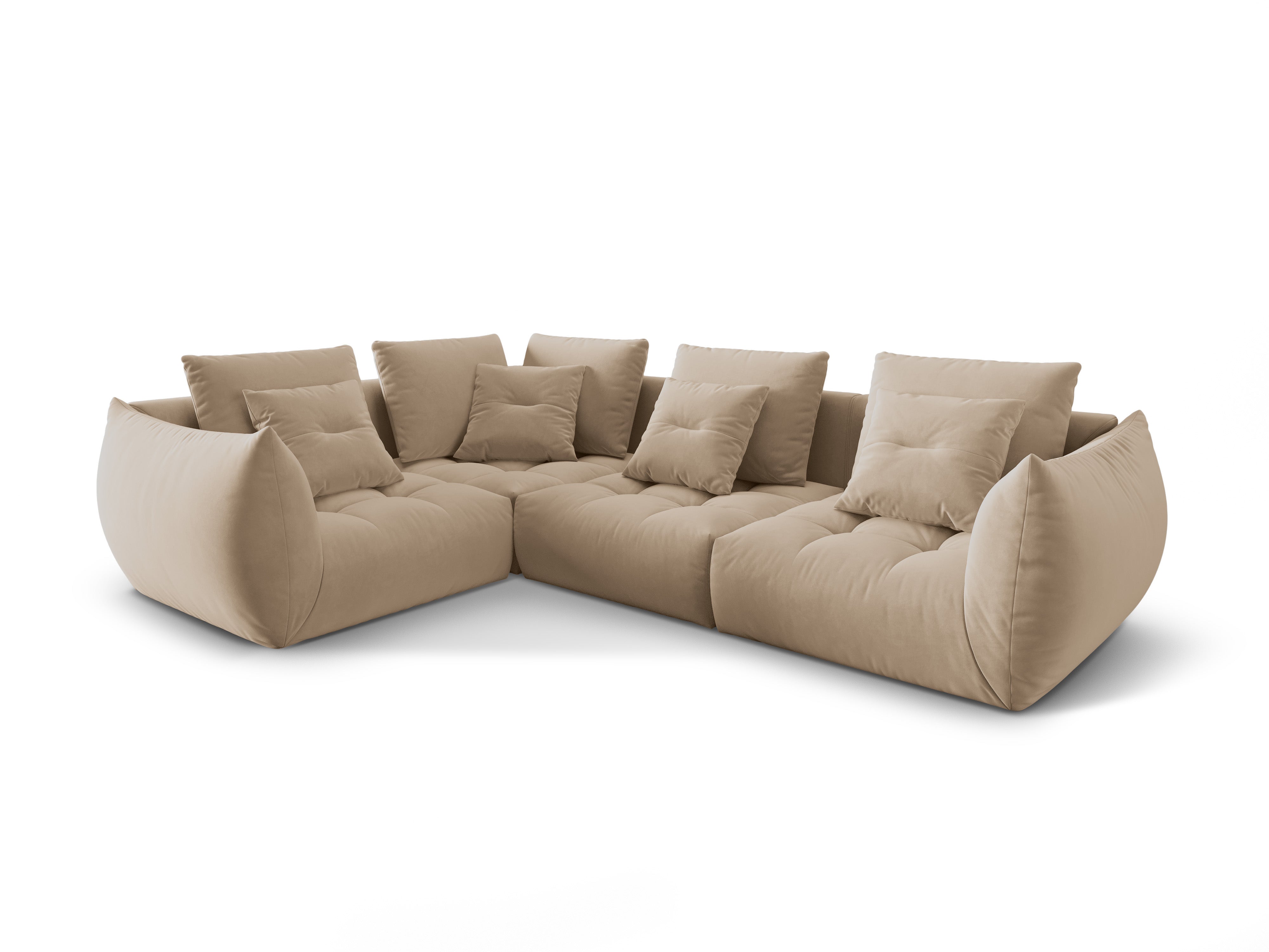 Velvet Modular Left Corner Sofa, "Bloom", 3 Seats, Sand, 316x216x95
Made in Europe
