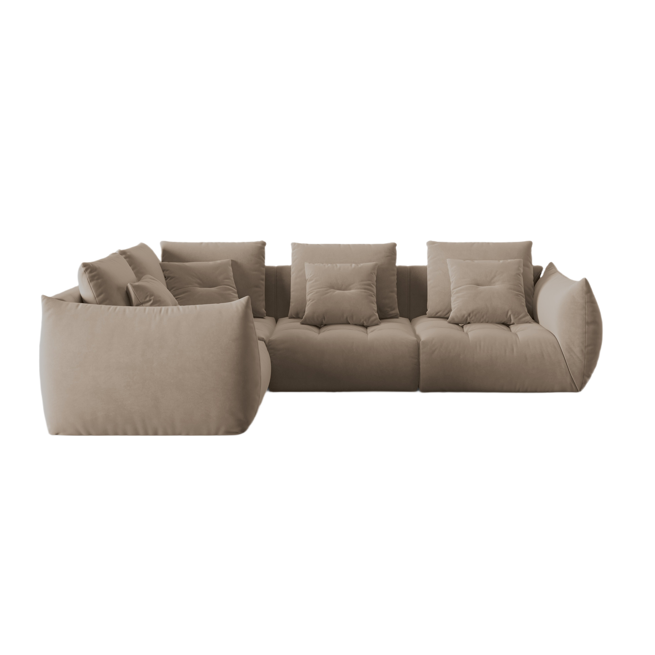 Velvet Modular Left Corner Sofa, "Bloom", 3 Seats, Light Brown, 316x216x95
Made in Europe