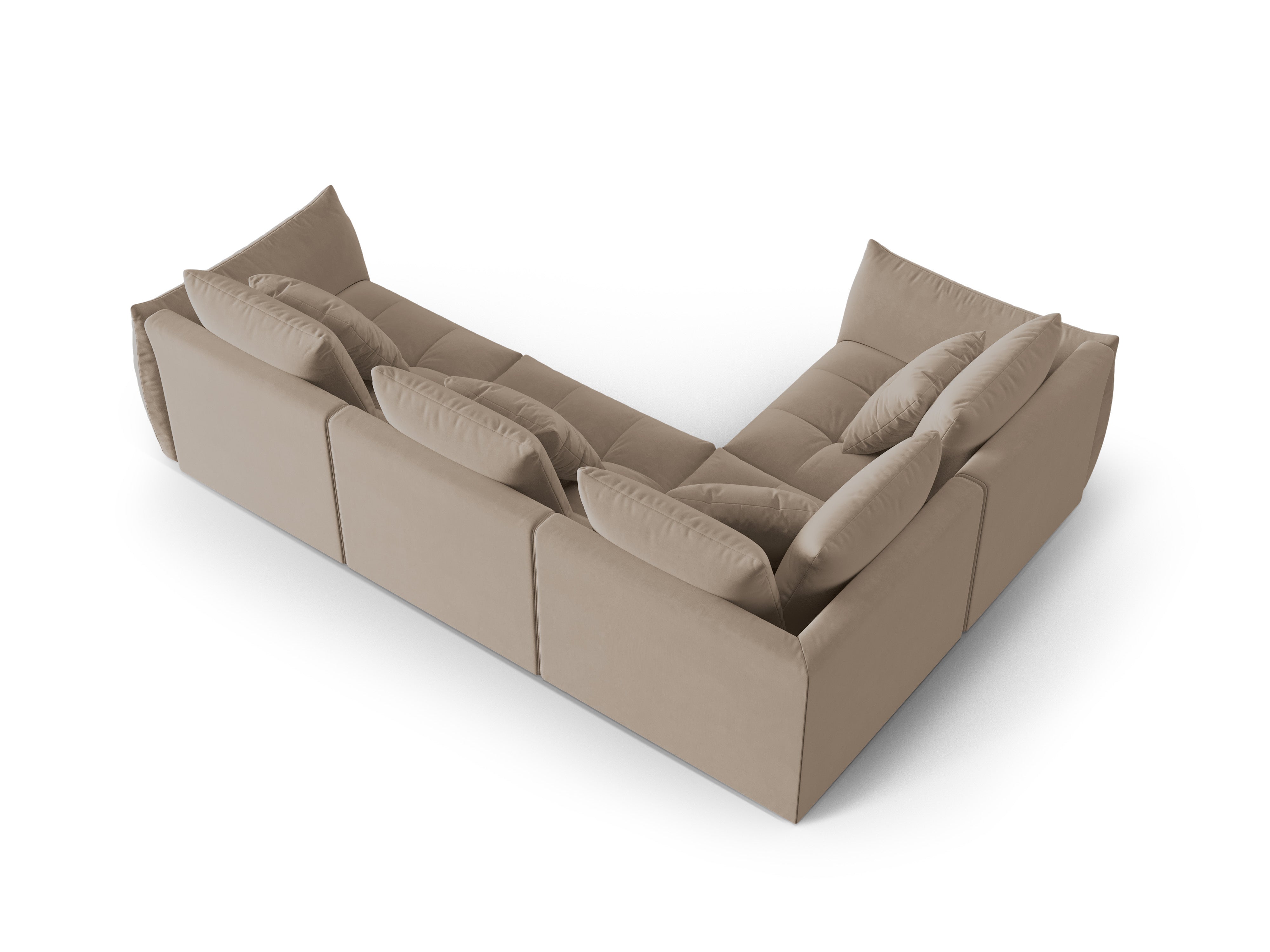 Velvet Modular Left Corner Sofa, "Bloom", 3 Seats, Light Brown, 316x216x95
Made in Europe