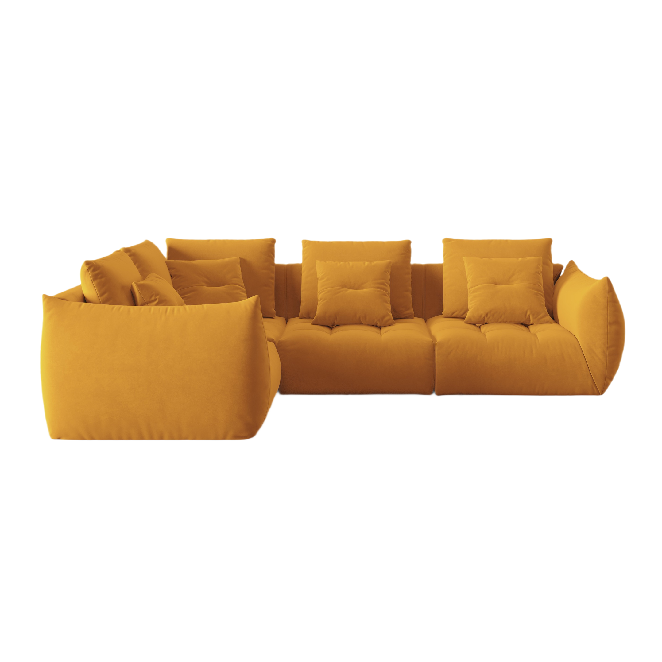 Velvet Modular Left Corner Sofa, "Bloom", 3 Seats, Yellow, 316x216x95
Made in Europe