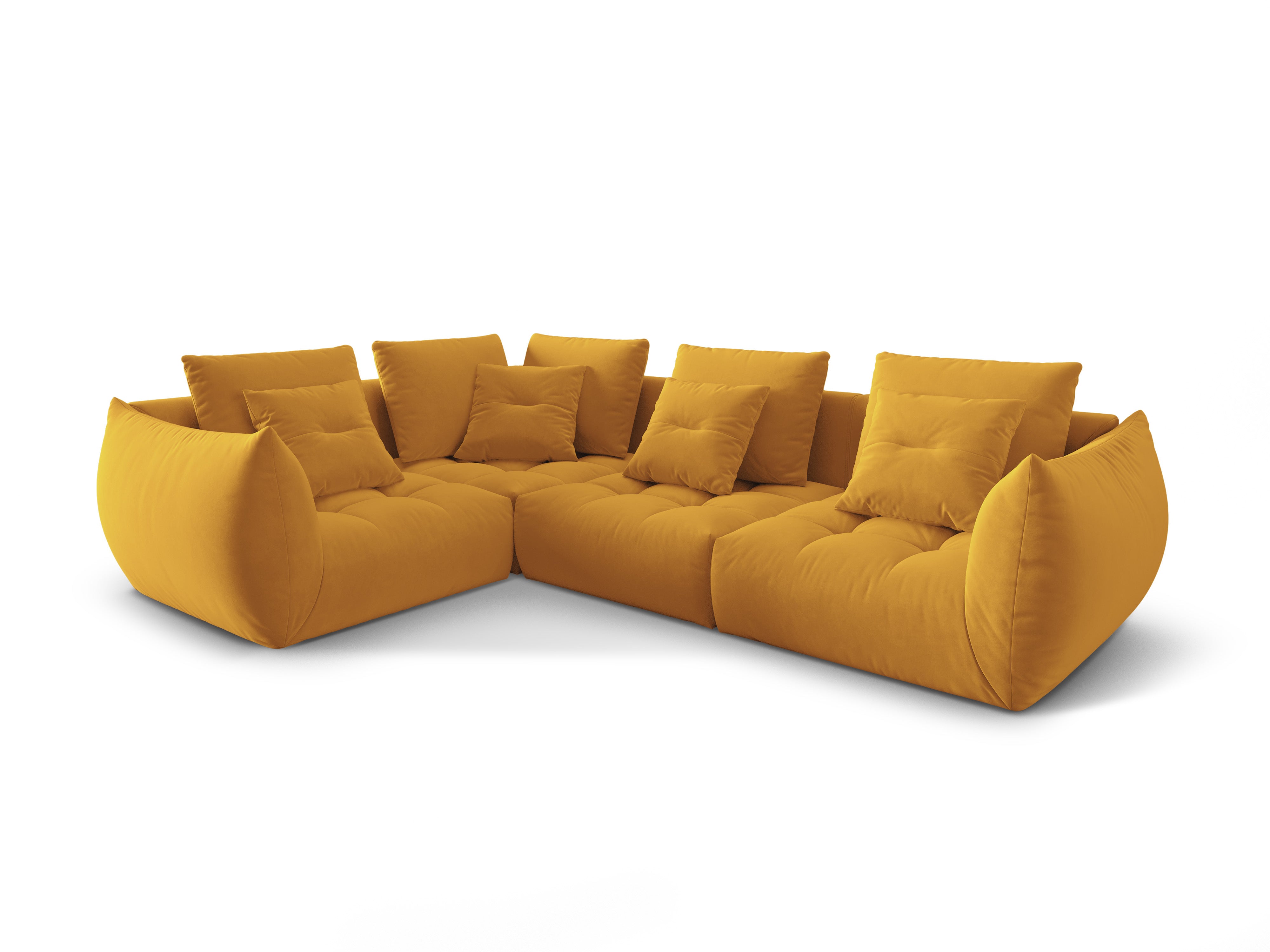 Velvet Modular Left Corner Sofa, "Bloom", 3 Seats, Yellow, 316x216x95
Made in Europe